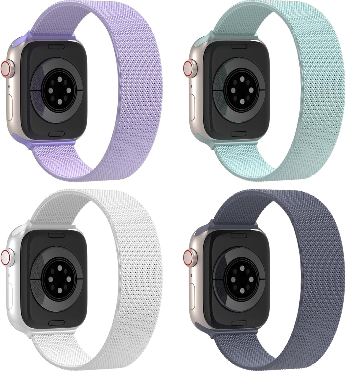 4 Pack Stretchy Nylon Solo Loop Bands Compatible with Apple Watch 49Mm 46Mm 45Mm 44Mm 42Mm 41Mm 40Mm 38Mm, Elastic Sport Strap for Iwatch Ultra/2 Series 10 9 8 7 SE 6 5 4 3 2 1 Women