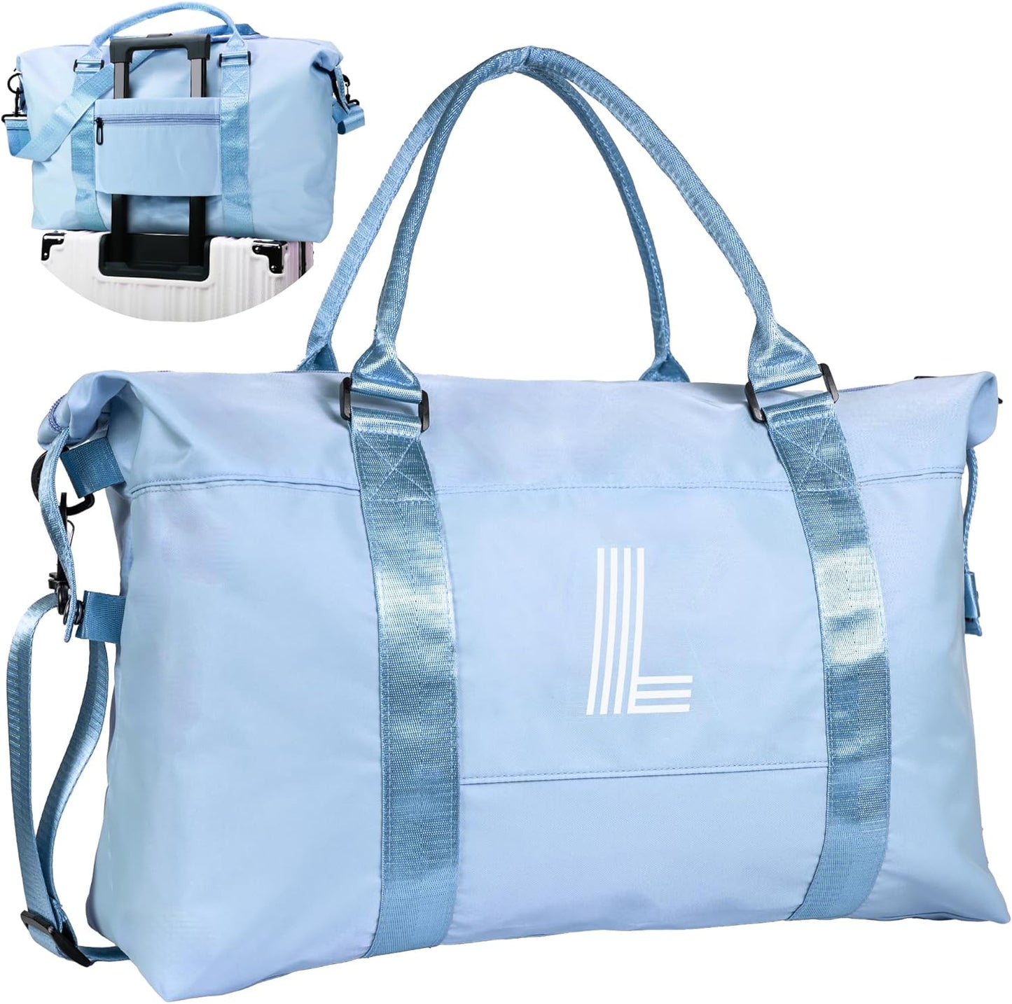 Gifts for Girls - 5 6 7 8 9 10 11 12 13 14 15 16 18 Year Old, Initial Travel Duffel Bag, Girl Personalized Bags, Kids Sports Bag, Monogram Overnight Bag for Kid, Gift for Friend (Letter B)