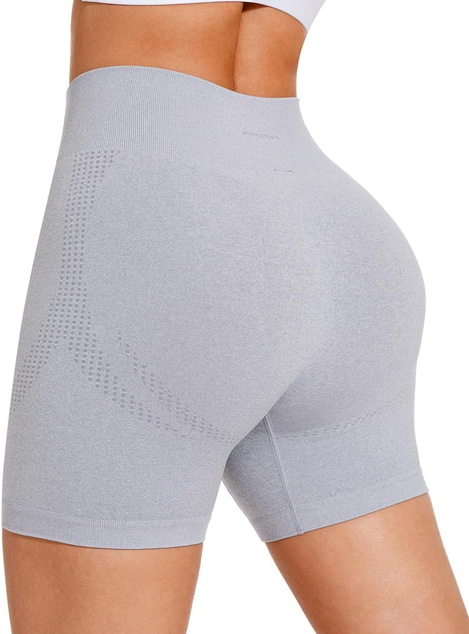 Spandex Shorts Women High Waisted Biker Shorts 5" Workout Yoga Compression Novelty Shorts for Gym Running Size Small