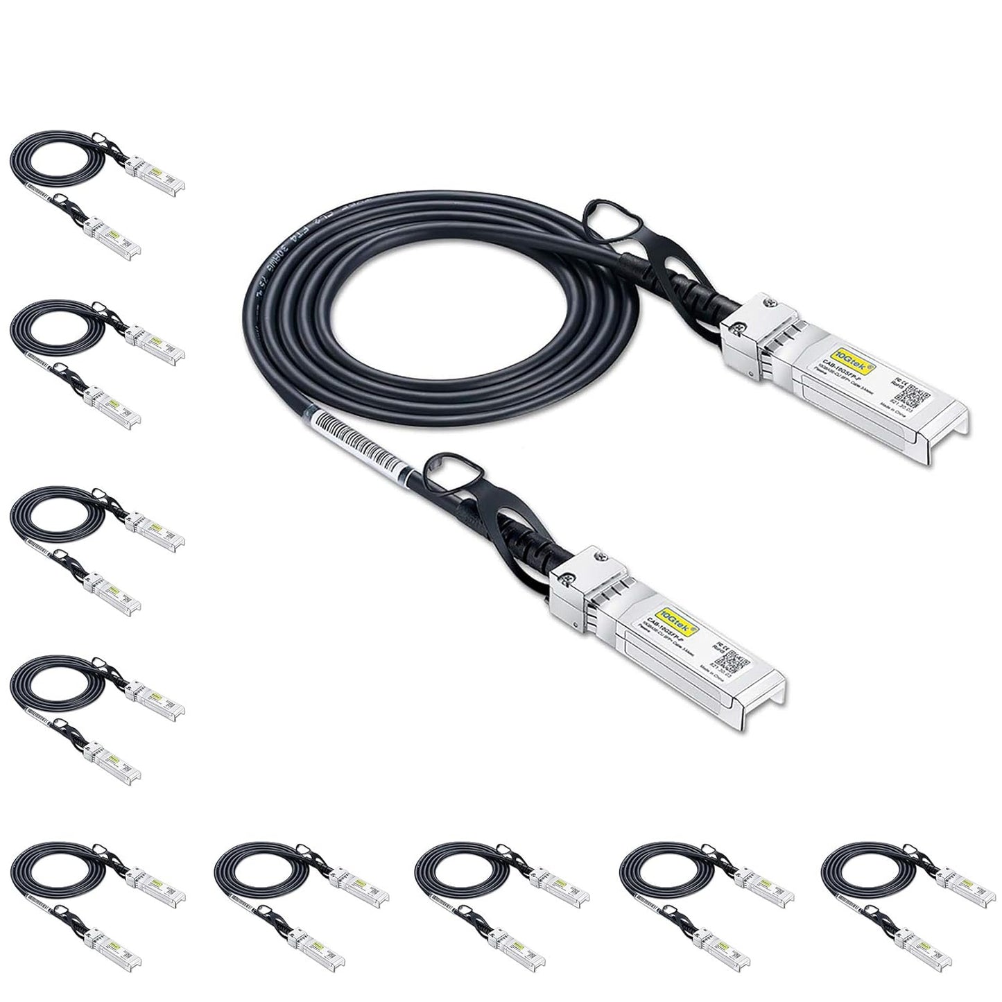 SFP+ DAC Twinax Cable - 10GBASE-CU Passive Direct Attach Copper SFP Cable for Cisco SFP-H10GB-CU2M, Ubiquiti Unifi UC-DAC-SFP+, Meraki, Fortinet, D-Link, 2-Meter(6.6Ft) | 0.25-12M Optional