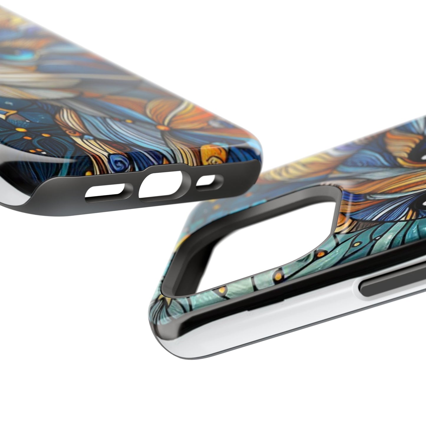 Cat-Stained Glass Magnetic Tough Cases