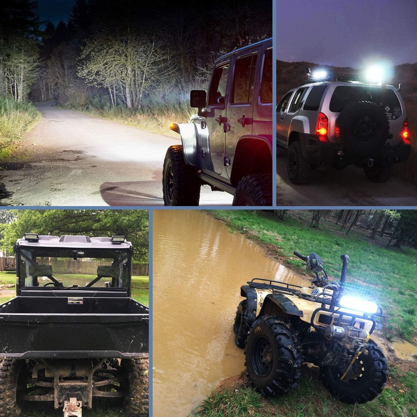 LED Pods 2Pcs 6.5 Inch 120W Triple Row Light Bar Flood Spot Combo 12000LM Driving Fog off Road Lighting for Trucks Pickup Golf Cart SUV ATV UTV 4X4 Van Camper Boat