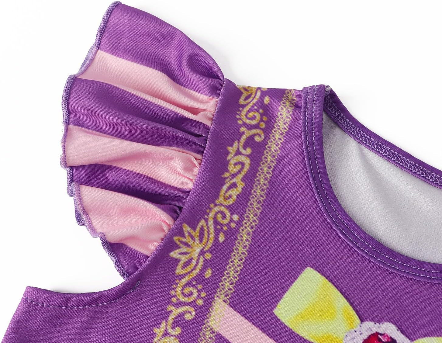 Girls Princess Costume Dress Toddler Kids Short Flutter Sleeve Tulle Dress up Halloween Cosplay Theme Party Outfit