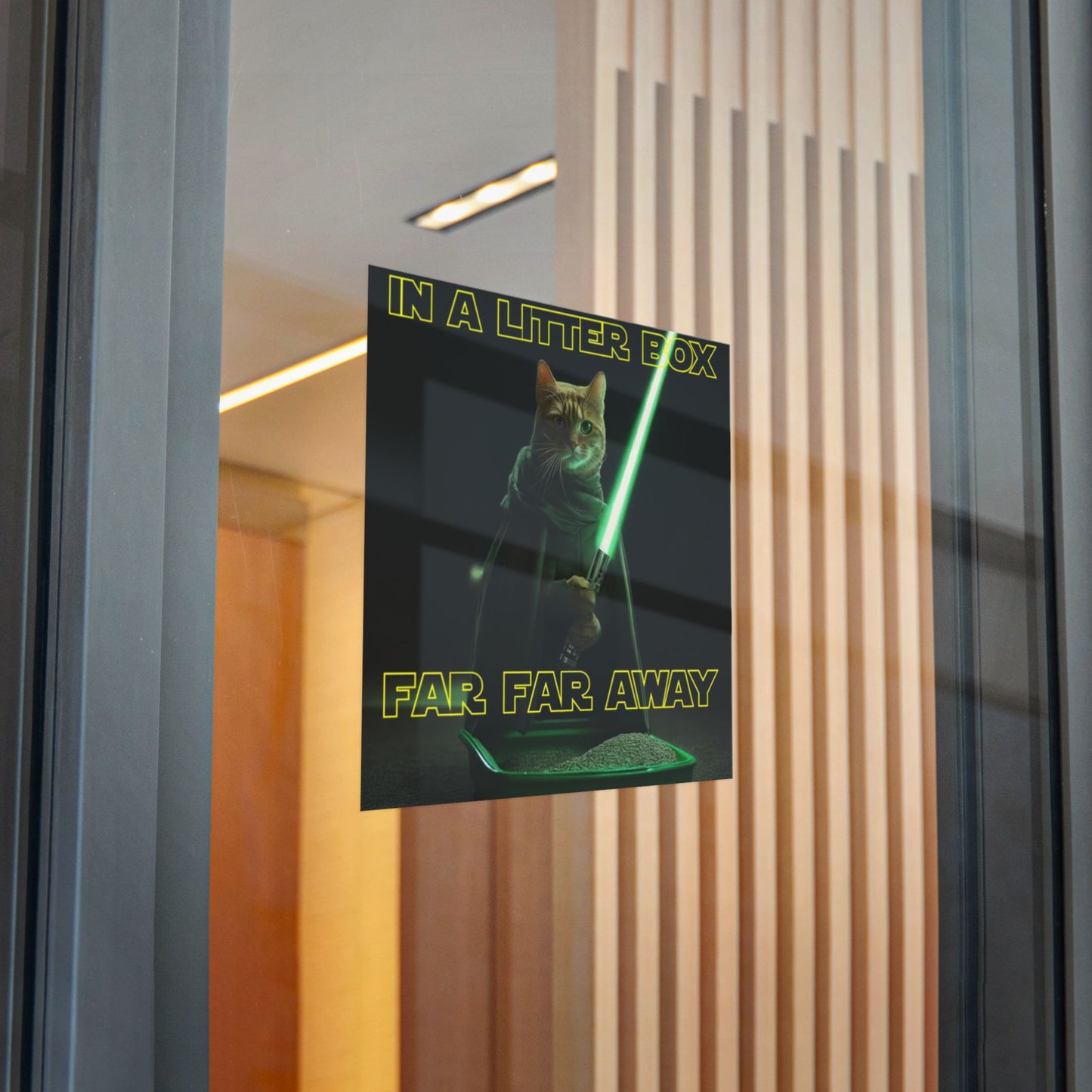 STAR WARS CAT IN A LITTER BOX FAR FAR AWAY Die-Cut Stickers