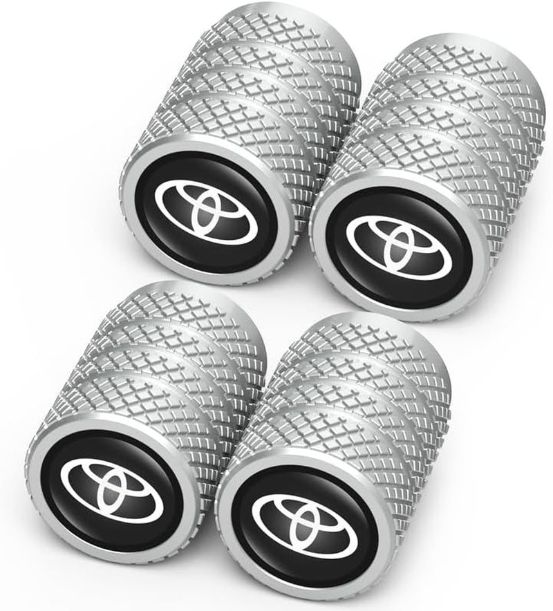 Metal Car Tire Air Caps Cover Car Tire Accessories for Toyota Corolla Avalon Camry Prius Allion RAV4 Highlander, 4Pcs Car Tire Valve Stem Caps,Anti-Corrosion Leak-Proof,Black