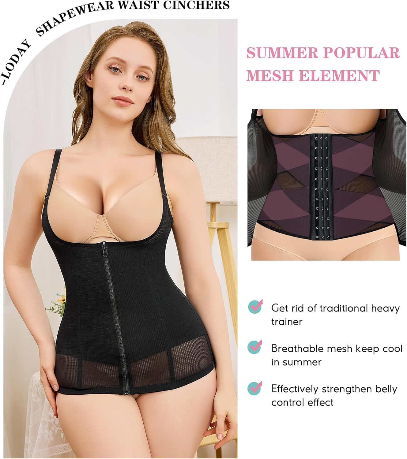 Waist Trainer for Women Corset Shapewear Waist Cincher Tummy Control Body Shaper Girdle