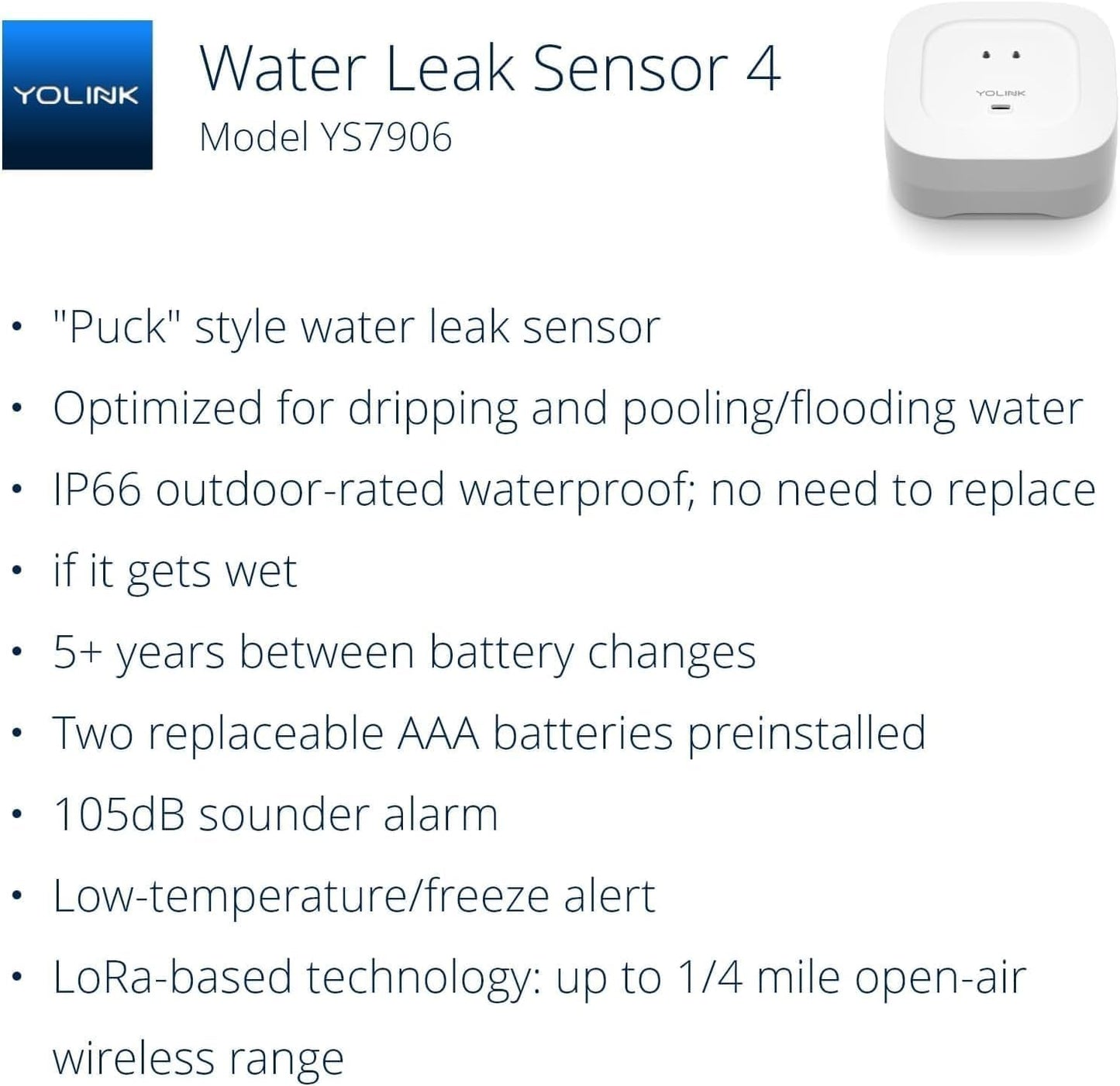 Smart Home Starter Kit: Speakerhub & Water Leak Sensor 4 with 105Db Audio Alarm 3-Pack, Sms/Text, Email & Push Notifications, Freeze Warning, Lora up to 1/4 Mile Open-Air Range, W/Alexa, IFTTT
