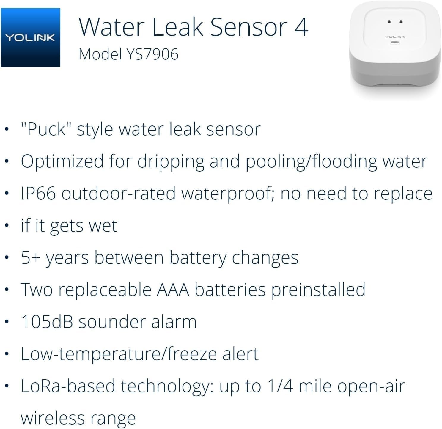 Smart Home Starter Kit: Speakerhub & Water Leak Sensor 4 with 105Db Audio Alarm 3-Pack, Sms/Text, Email & Push Notifications, Freeze Warning, Lora up to 1/4 Mile Open-Air Range, W/Alexa, IFTTT
