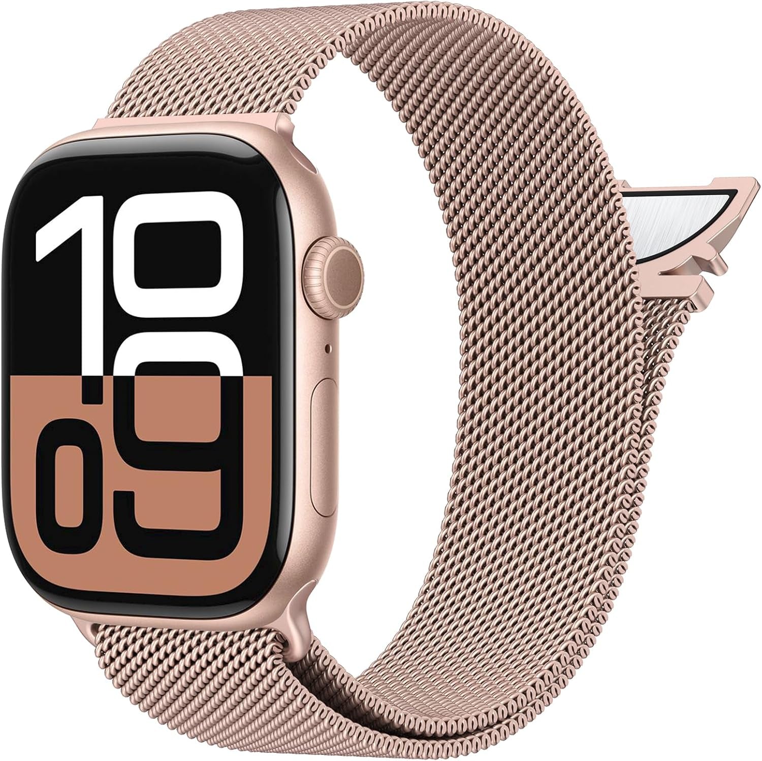 Milanese Mesh Loop Compatible with Apple Watch Band 40Mm 41Mm 38Mm 42Mm Series 10 9 8 7 SE 6 5 4 3 2 1 Men & Women, Stainless Steel Wider Metal Strap with Magnetic Clasp for Iwatch Bands