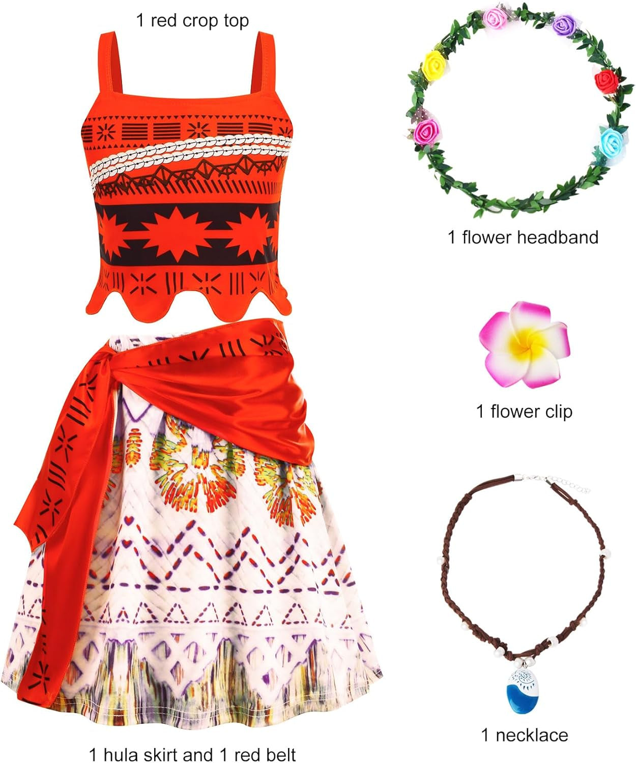 Princess Costume Dress for Girls,Two-Pieces Crop Top Skirt Birthday Outfits Halloween Dress up for Kids