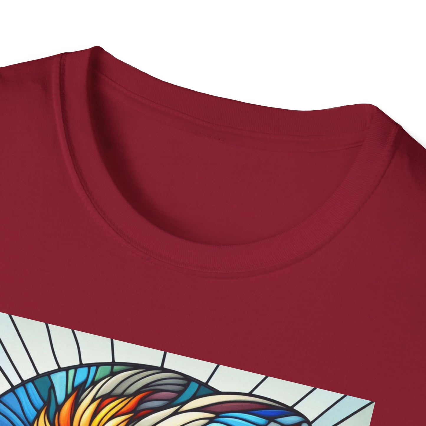 Lionhead Rabbit Animal Stained Glass Design Unisex Softstyle T-Shirt