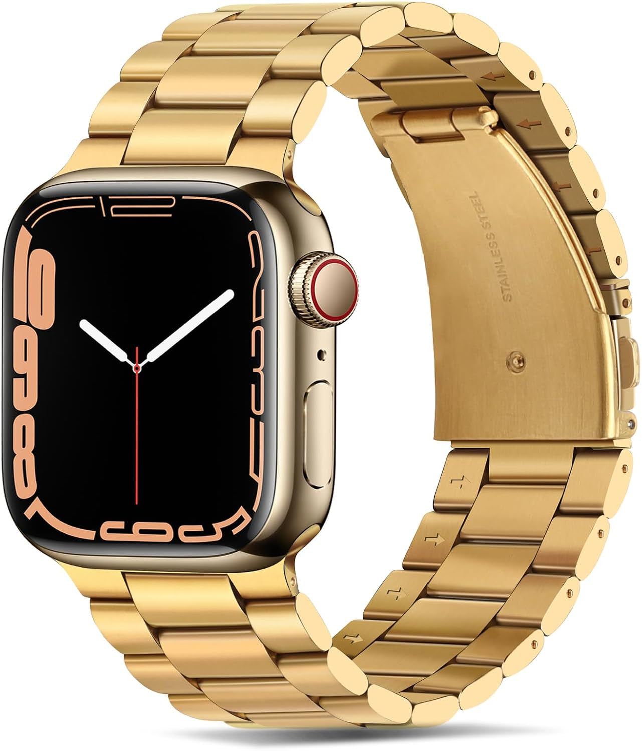 Band Compatible with Apple Watch Band 41Mm 40Mm 38Mm Premium Stainless Steel Metal Replacement Strap Compatible with Apple Watch SE Series 9 8 7 6 5 4 3 2 1 (Gold)