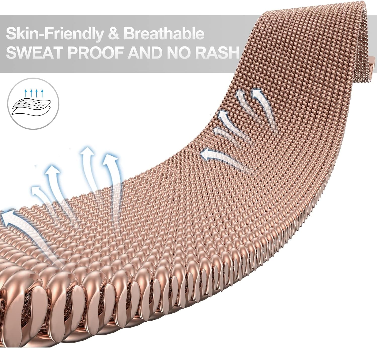 Compatible with Apple Watch Band 42Mm 44Mm 45Mm 38Mm 40Mm 41Mm,Stainless Steel Mesh Loop Magnetic Clasp Bands for Iwatch Series 9 8 SE 7 6 5 4 3 2 1 Women Men-41Mm/40Mm/38Mm Champagme Gold