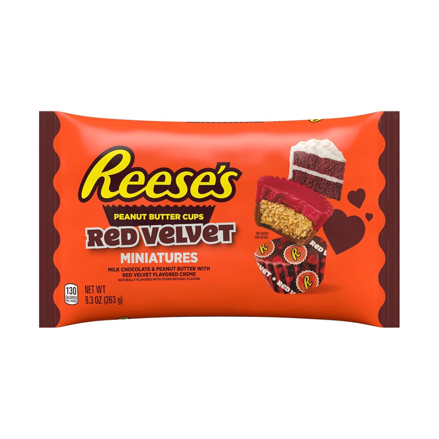 Miniatures Milk Chocolate and Red Velvet Flavored Creme Peanut Butter Cups, Valentine'S Candy Bag, 9.3 Oz