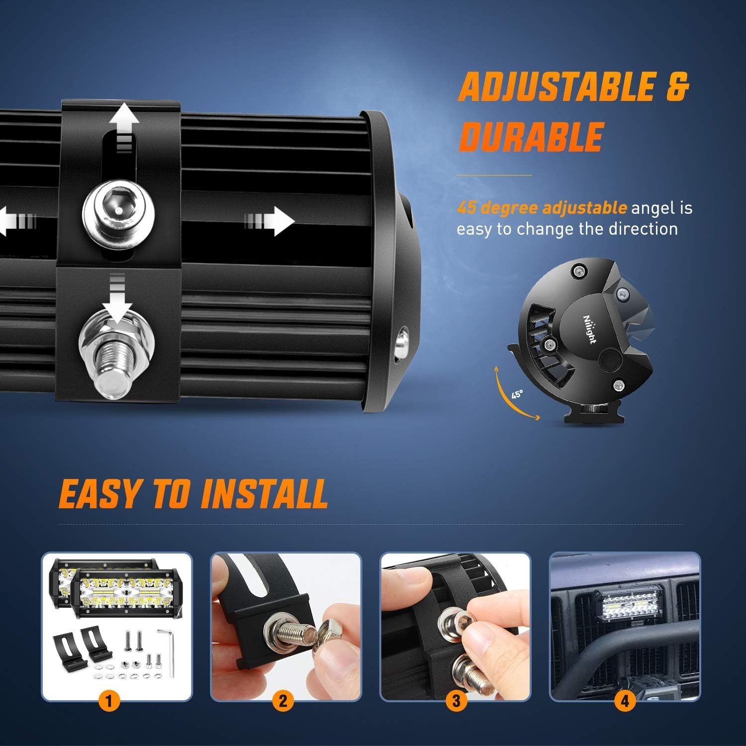 LED Pods 2Pcs 6.5 Inch 120W Triple Row Light Bar Flood Spot Combo 12000LM Driving Fog off Road Lighting for Trucks Pickup Golf Cart SUV ATV UTV 4X4 Van Camper Boat