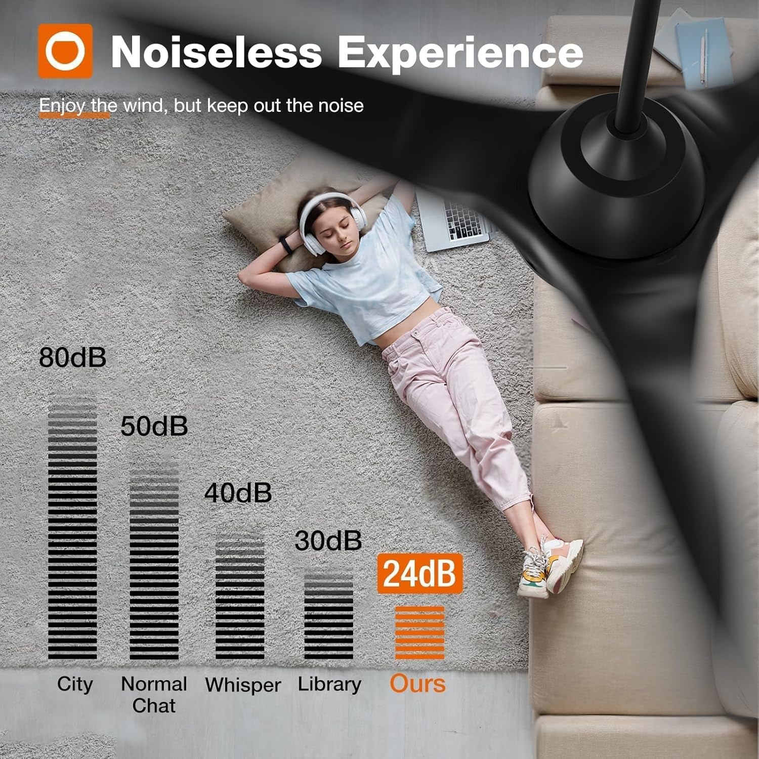 Ceiling Fans with Lights, 52 Inch Smart Ceiling Fan with Remote/App/Alexa Control, Reversible DC Motor, 6 Speeds, 3CCT Dimmable, Noiseless, Black Ceiling Fan for Bedroom, Farmhouse