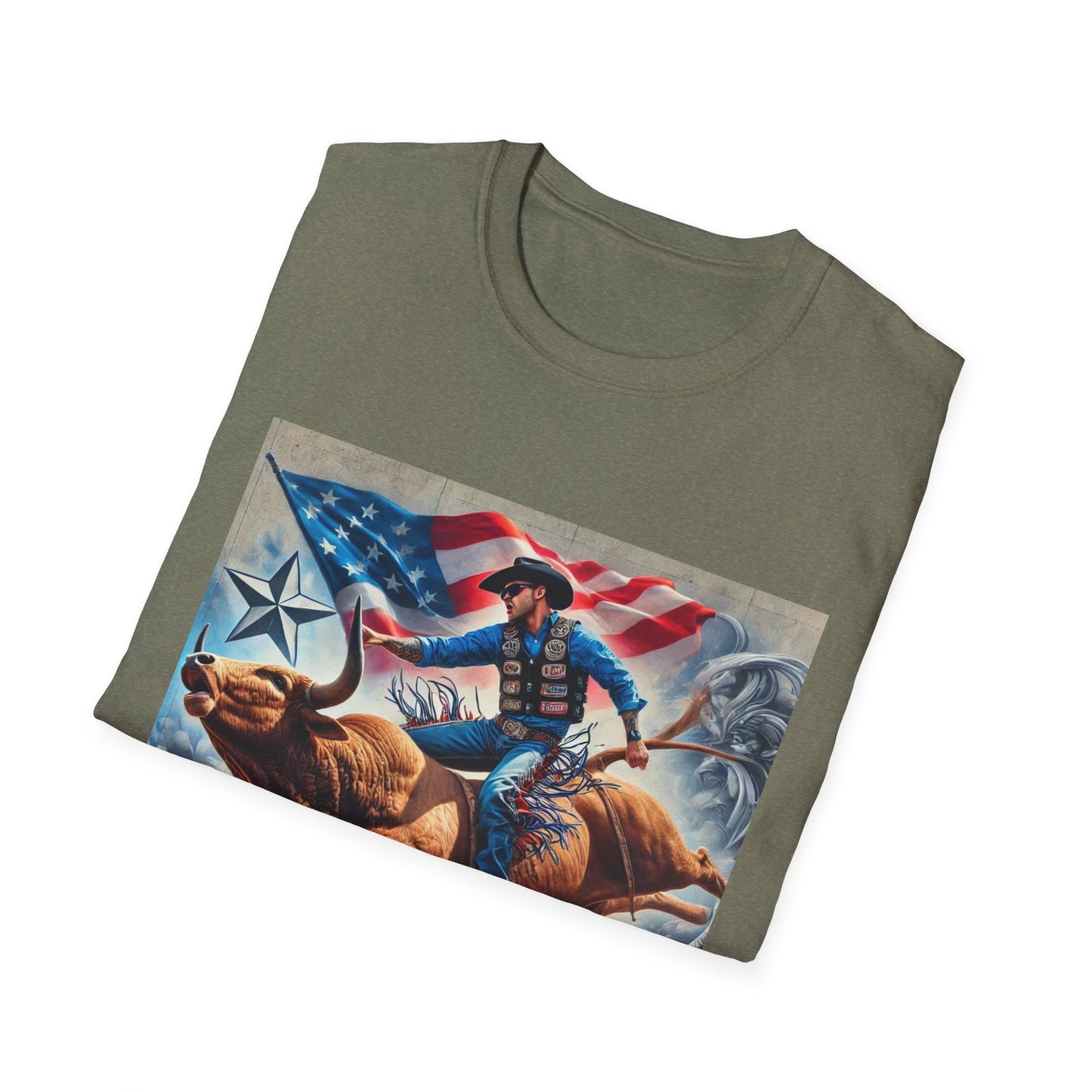 Professional Bull Riders 3D tattoo Unisex Softstyle T-Shirt