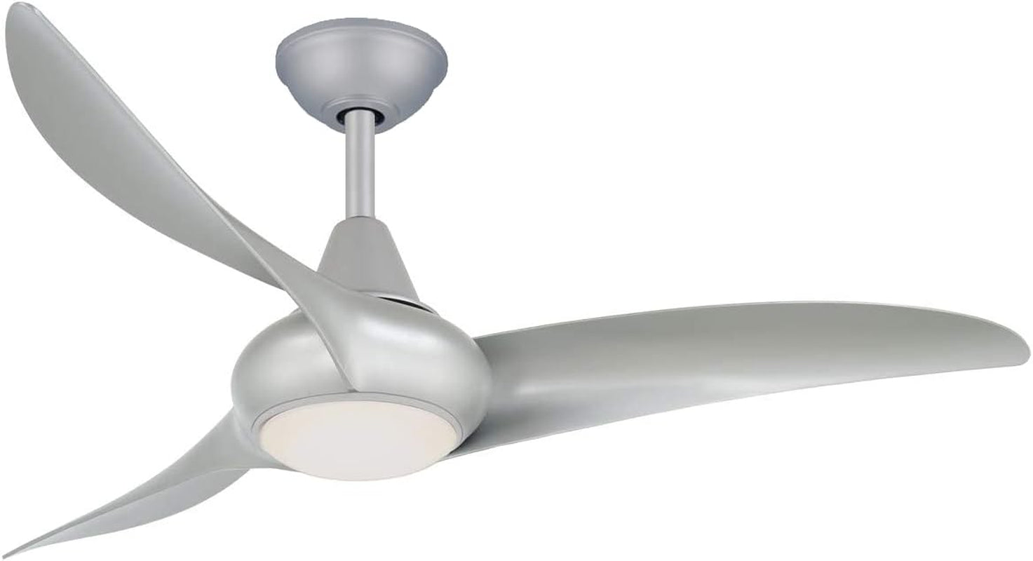 F845-SL Light Wave 44" Ceiling Fan with LED Light and Remote Control in Silver Finish