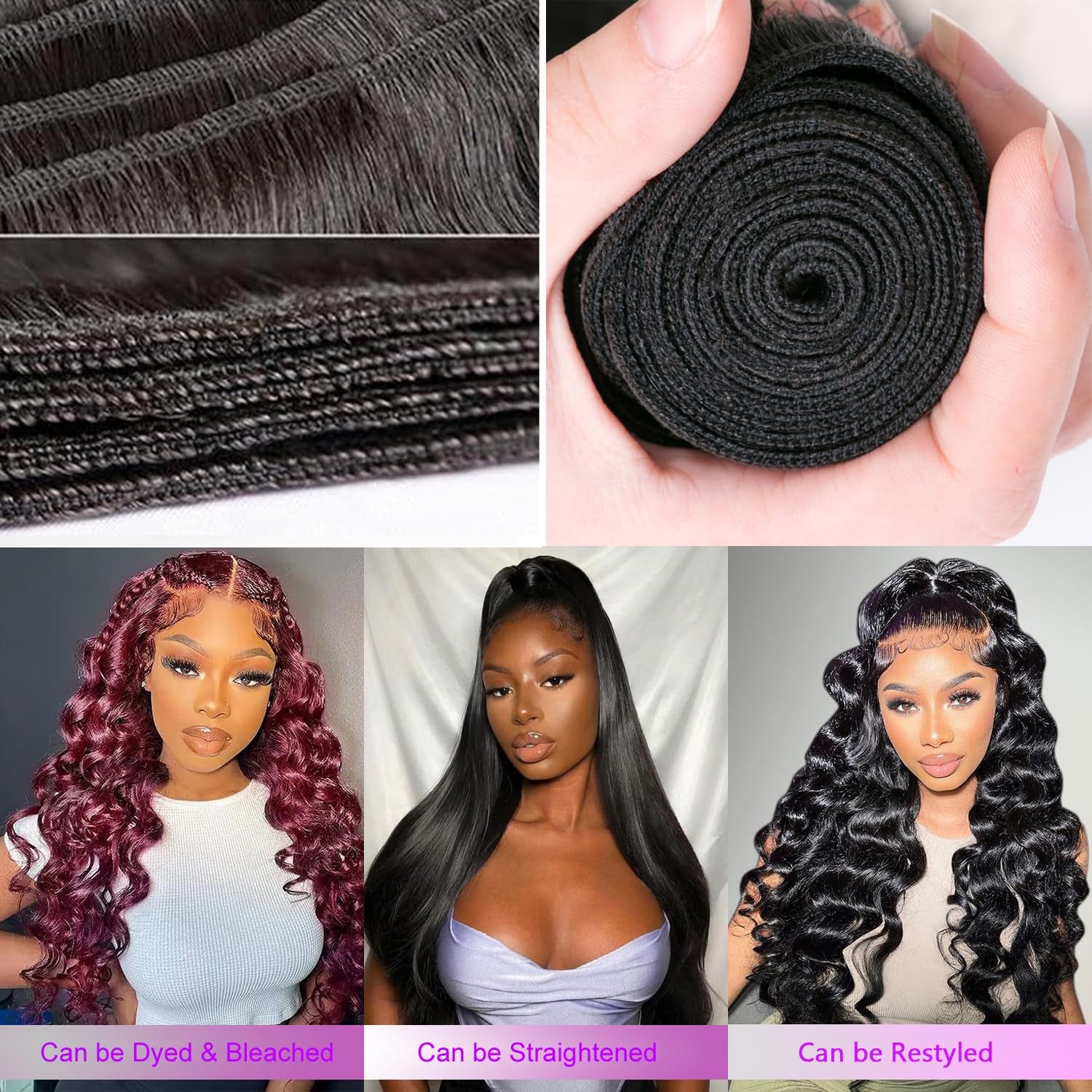 Brazilian Loose Deep Wave Bundles Human Hair 100% Human Hair Bundles 18 20 22 Inches 12A Brazilian Virgin Remy Hair Bundles Deal Human Hair Natural Color 100% Human Hair Extensions for Women