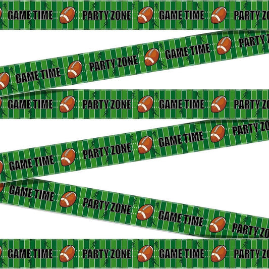 65Ft Football Party Banner Football Game Time Banner Tape Decoration American Football Sports Theme Party Zone Banner Tape for Super Bowl Game Day Football Party Tailgate Decorations Supplies