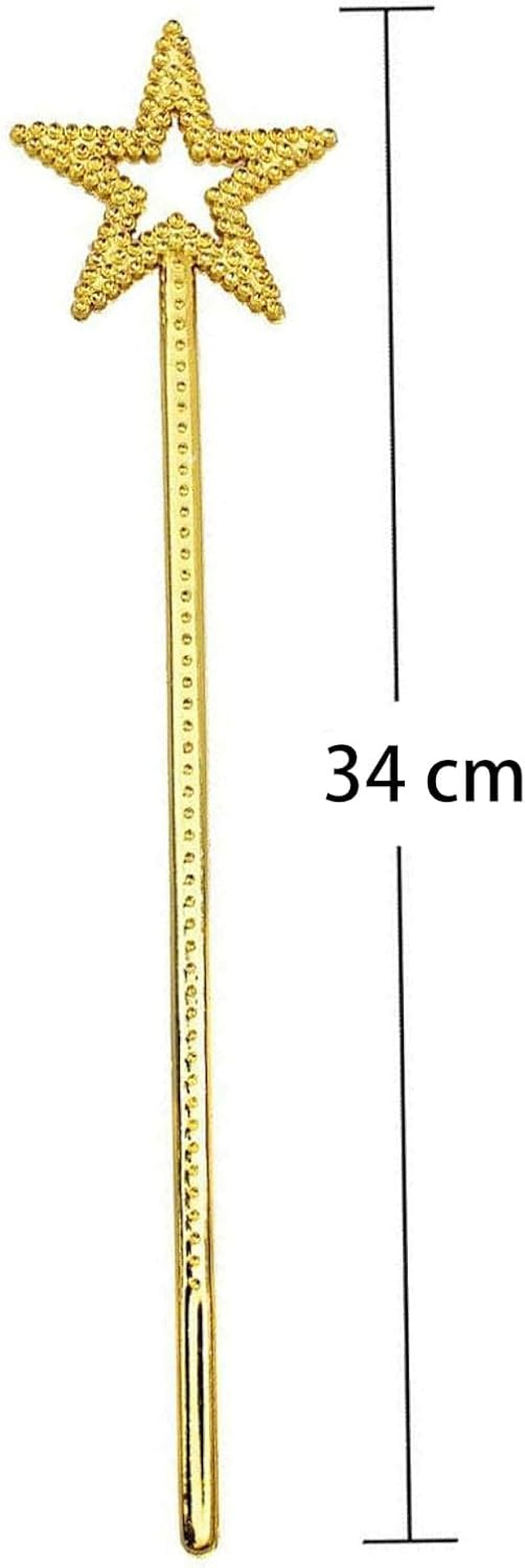 Star Wand,2 Pieces13 Inches Gold Fairy Princess Angel Wand Sticks for Girls Costume Birthday Party Wedding Halloween Christmas Cosplay