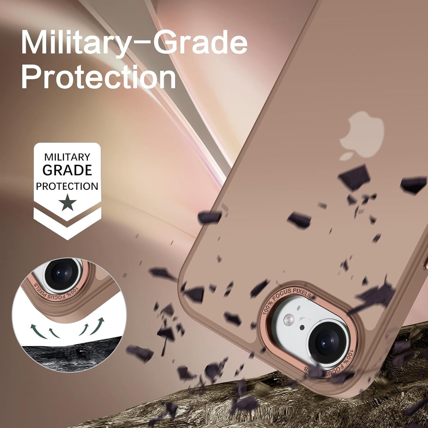 for Iphone 16E Case 2025,For Iphone 16E Matte Case [Military Grade Drop Protection] Slim Rugged Anti-Slip Durable Protective Bumper Phone Case for Iphone 16E Case 6.1" Desert Titanium