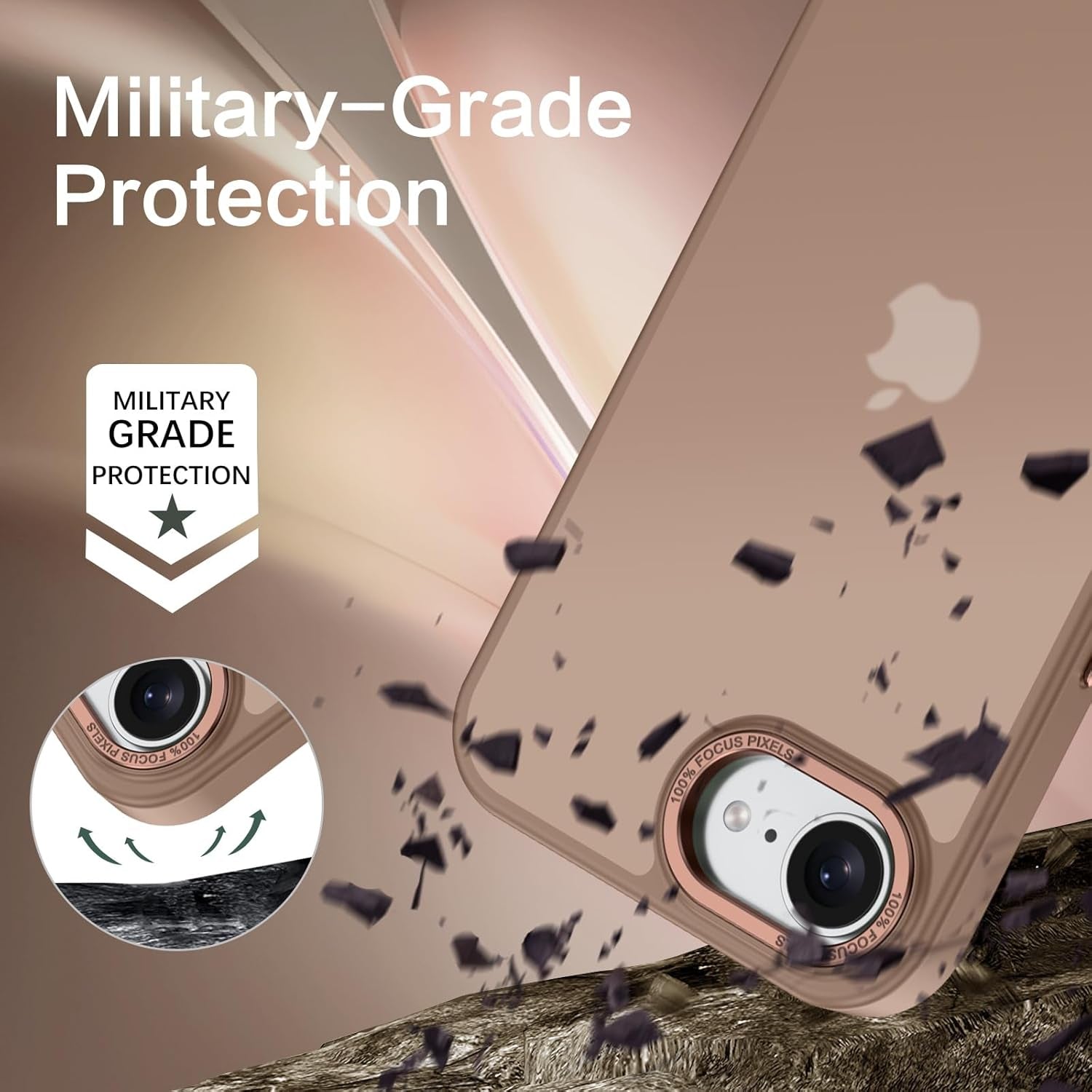 for Iphone 16E Case 2025,For Iphone 16E Matte Case [Military Grade Drop Protection] Slim Rugged Anti-Slip Durable Protective Bumper Phone Case for Iphone 16E Case 6.1" Desert Titanium