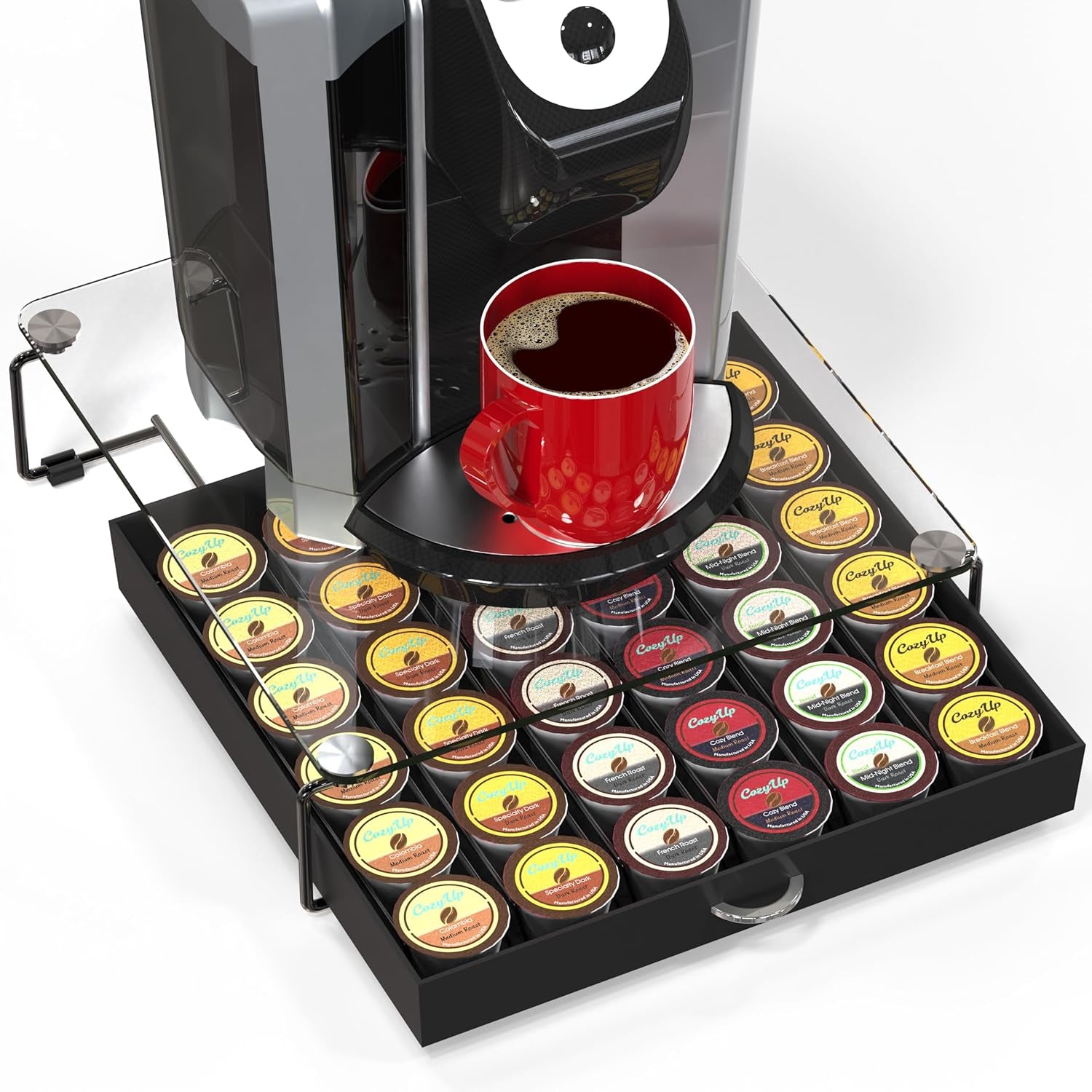 Decobrothers K-Cup Holder Drawer for 36 Coffee Pods Storage, Black