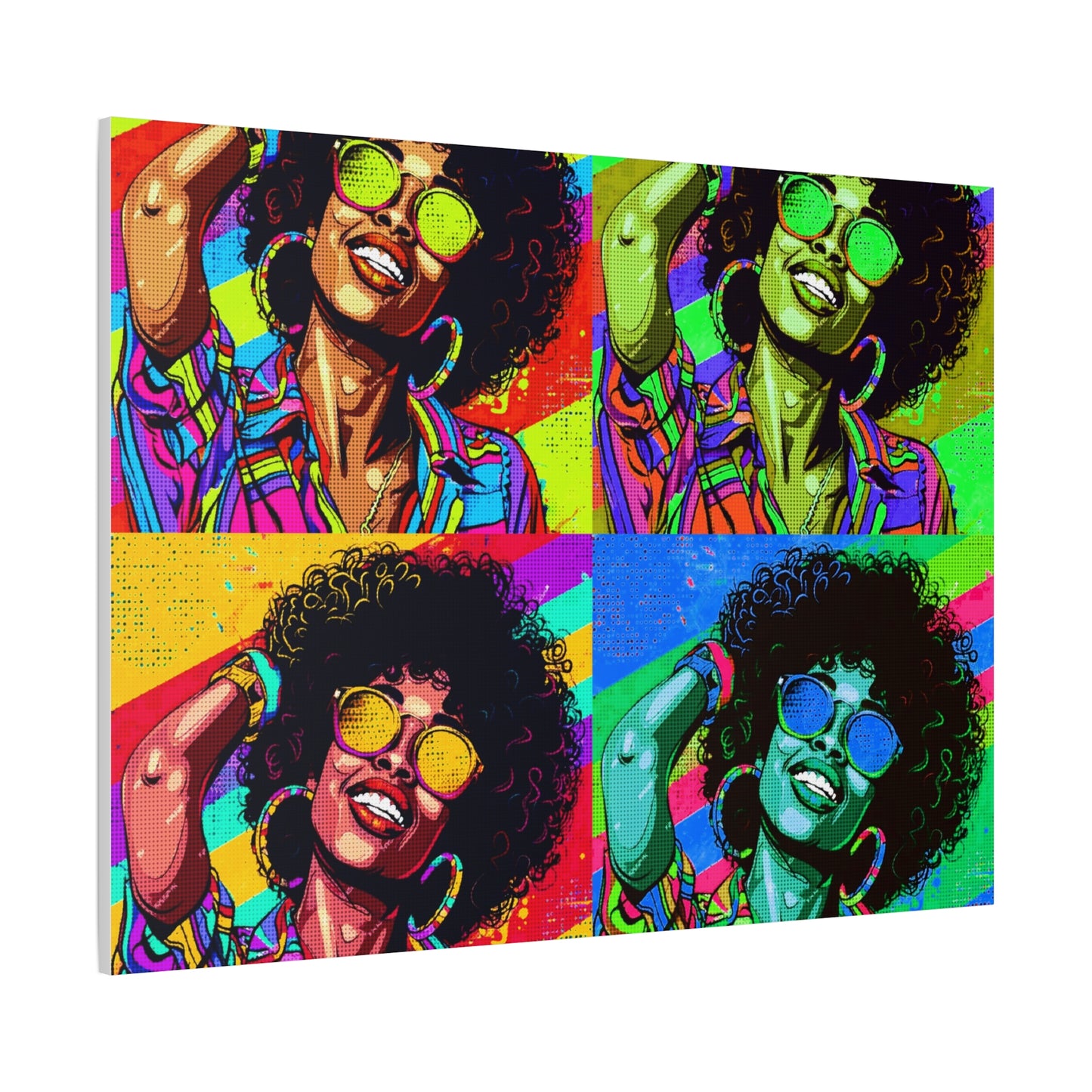 BLACK BEAUTY COLORFULL ANDY WARHOL STYLE Matte Canvas, Stretched, 1.25"