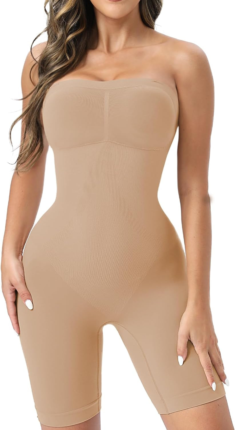 Strapless Shapewear Bodysuit Butt Lifter Body Shaper for Women under Dress Tummy Control Full Body Shapewear