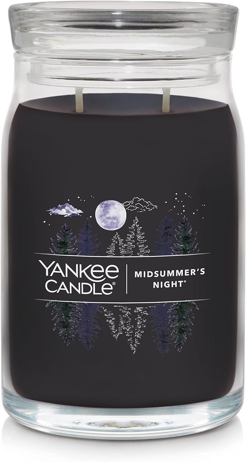 Midsummer'S Night Scented, Classic Large Single Wick Jar Candle, 22Oz with over 110 Hours of Burn Time, Ideal for Dinner Parties, Relaxing Saturdays, and Special Occasions