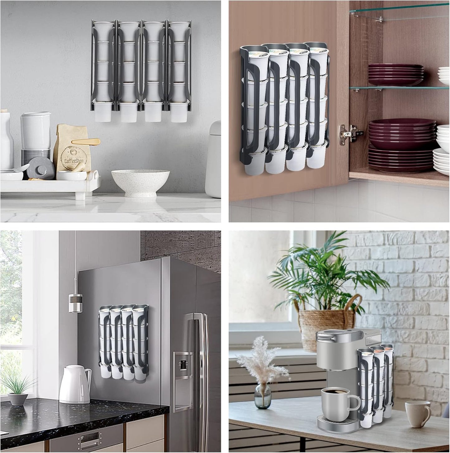 K Cup Holder for Keurig: Coffee Pod Holder for Counter Small Space - Kcup Holders for Wall Mount (2, Black)