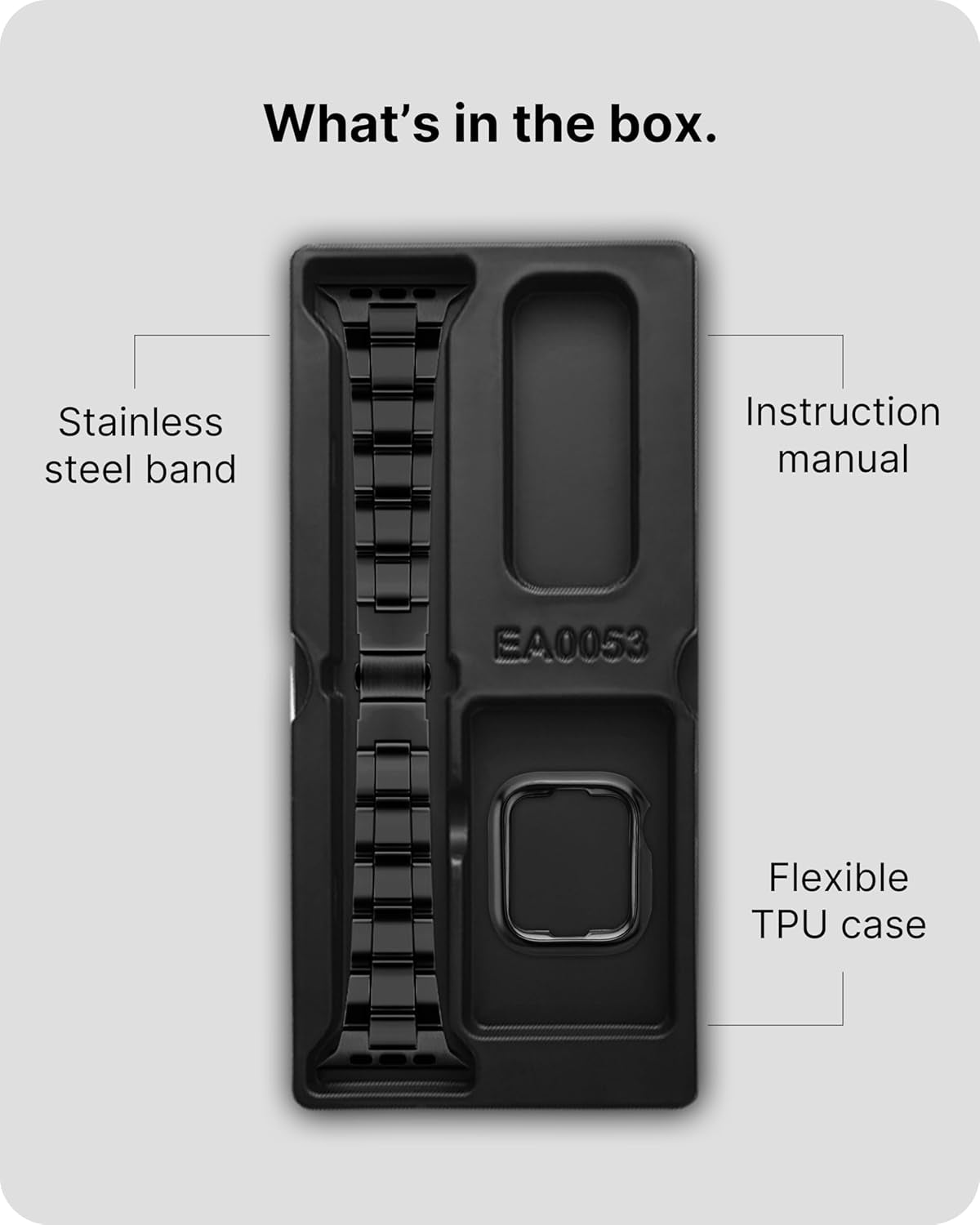 No Tools Needed Compatible Apple Watch Bands 41Mm 40Mm 38Mm,Slim Stainless Steel Chain Strap with Case for Iwatch Series 9/8/7/6/5/4/3/2/1/Se2/Se,Black