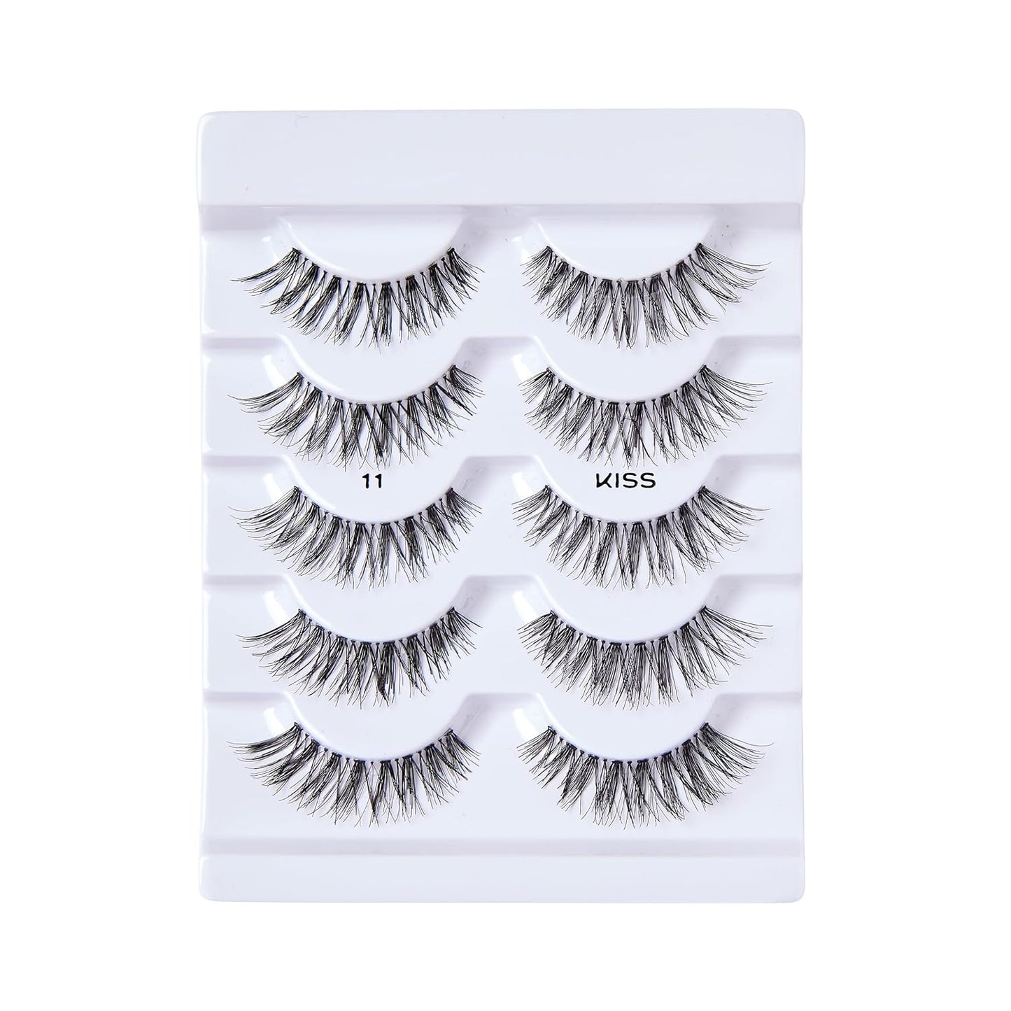so Wispy, False Eyelashes, 'Style #11', 12 Mm, Includes 5 Pairs of Lashes, Contact Lens Friendly, Easy to Apply, Reusable Strip Lashes, Glue On, Mulitpack