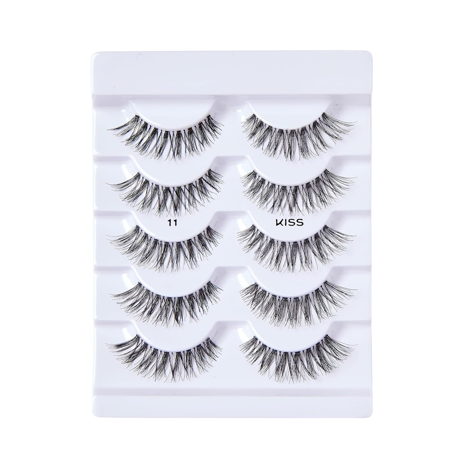 so Wispy, False Eyelashes, 'Style #11', 12 Mm, Includes 5 Pairs of Lashes, Contact Lens Friendly, Easy to Apply, Reusable Strip Lashes, Glue On, Mulitpack