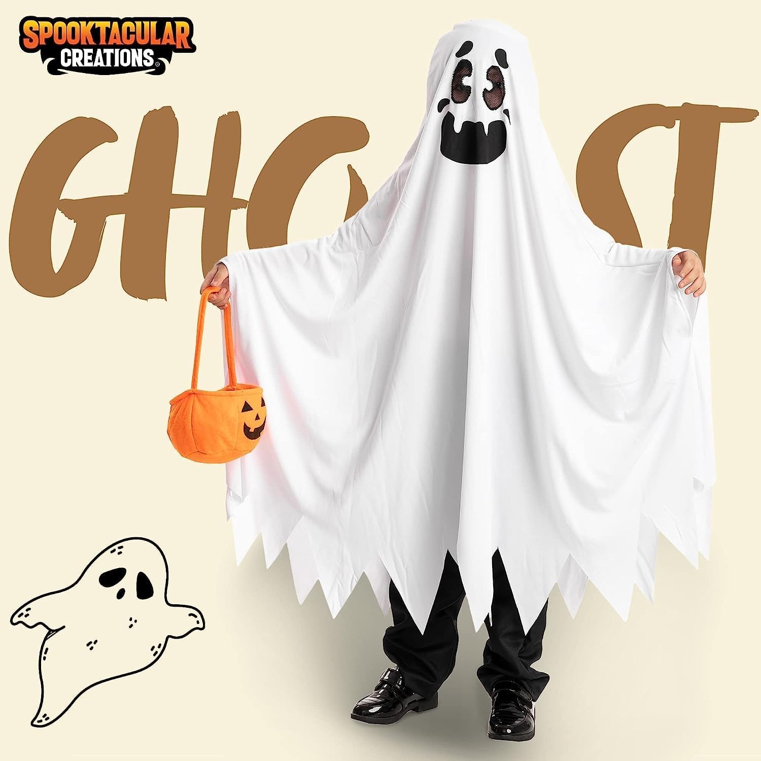 Ghost Costumes for Kids, Scary Halloween Costume for Boys, Toddler Ghost Costume for Halloween