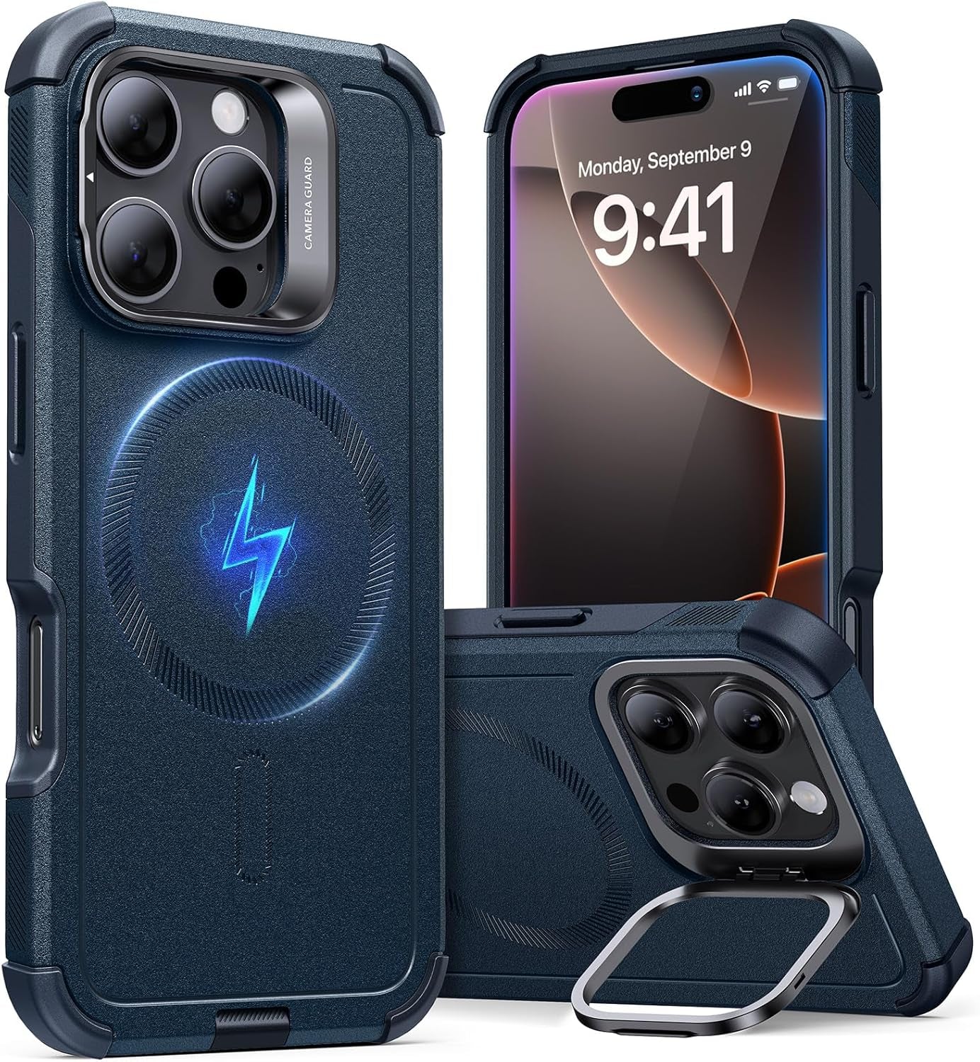 for Iphone 16E Case, 23FT Military-Grade Drop Protection, Heavy Duty Magnetic Phone Case for Iphone SE 4, Compatible with Magsafe Accessories, Cyber Series, Black