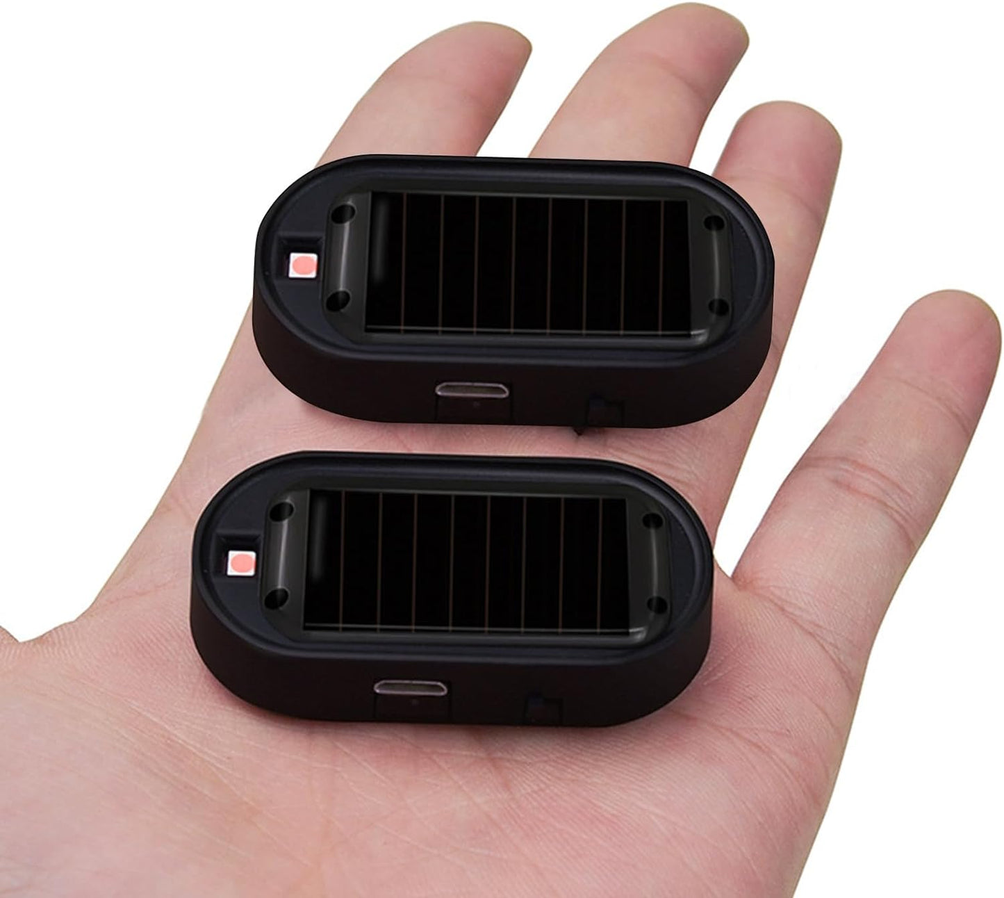 Car Solar Power Simulated Dummy Alarm，New Model&Brighter & Clearer，Anti-Theft LED Flashing Security Light Fake Lamp with USB Charger Port，2Pcs (Red & Blue) TRUCK DRIVER