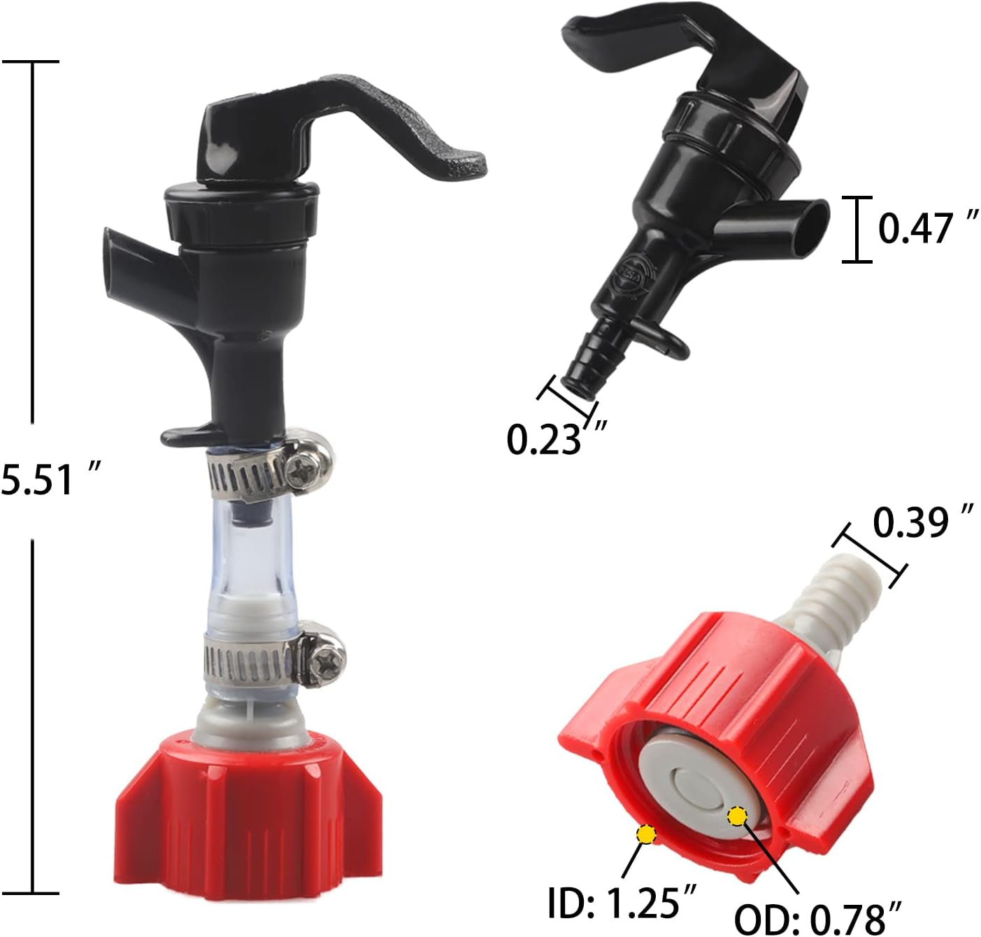 BIB Tap Valve for Coca Cola Bag in Box Syrups Removable Spigot Kit Soda Dispensing Faucet Hose Kit