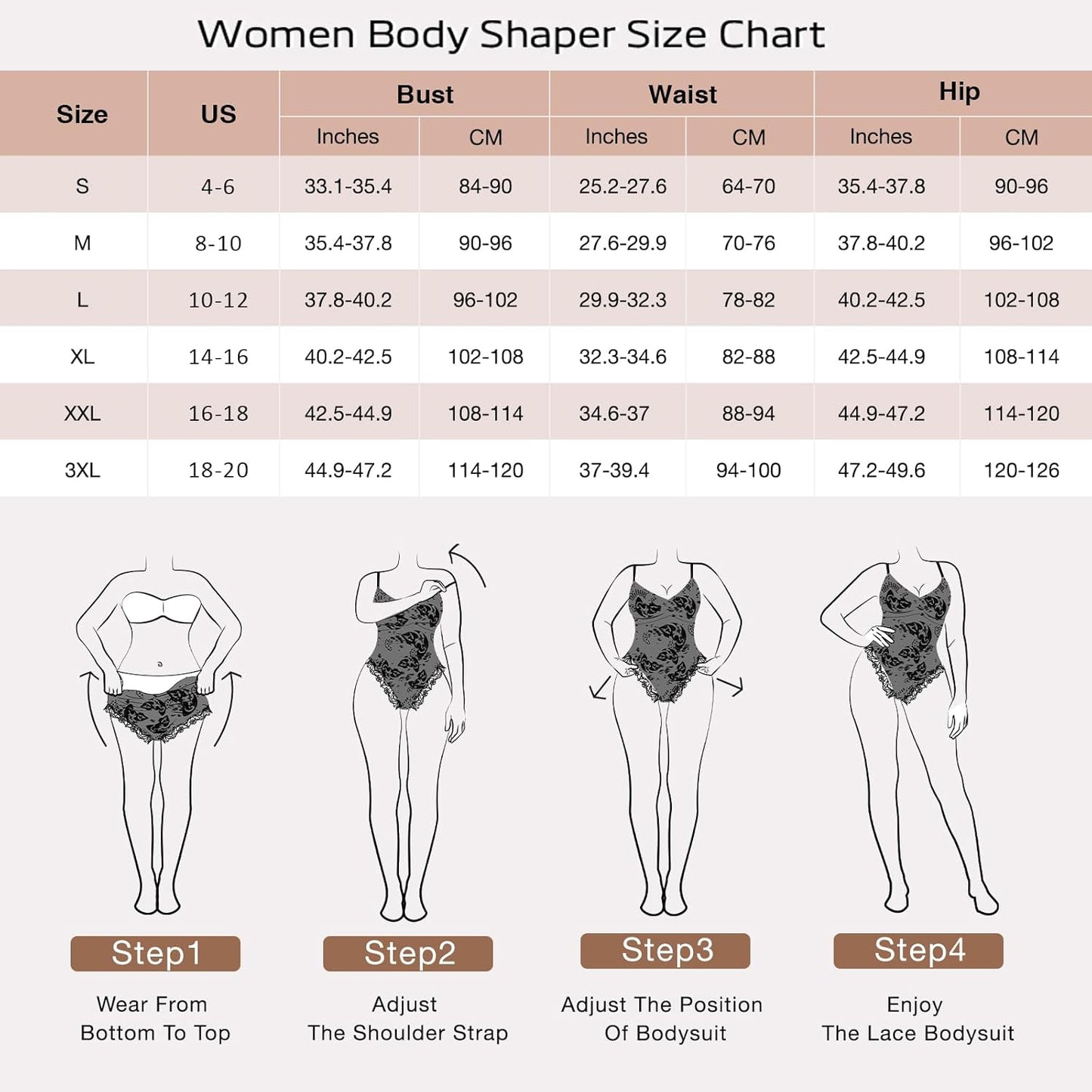 Lace Bodysuit for Women Tummy Control Shapewear V-Neck Sleeveless Tops Backless Camisole Jumpsuit