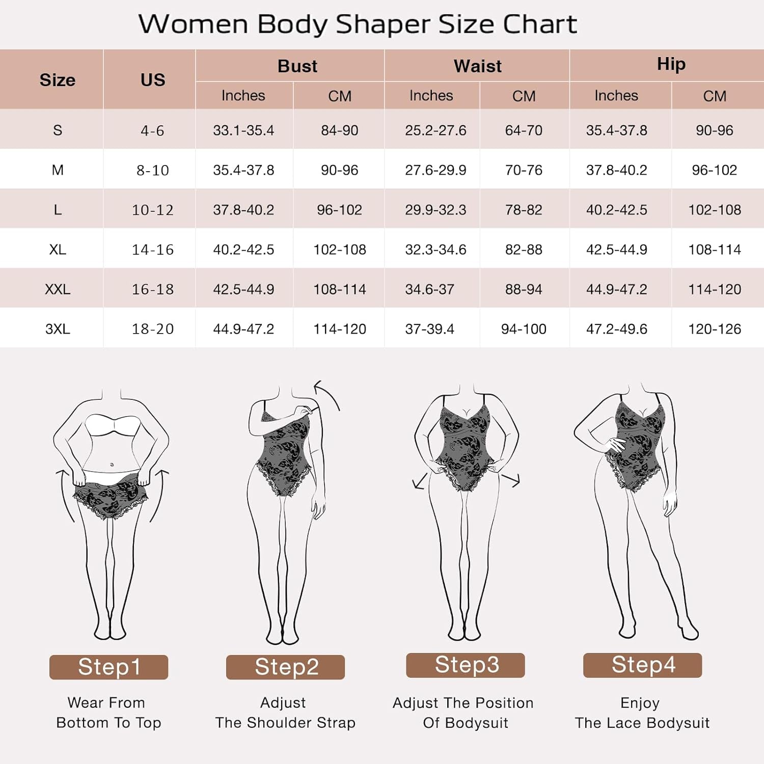 Lace Bodysuit for Women Tummy Control Shapewear V-Neck Sleeveless Tops Backless Camisole Jumpsuit