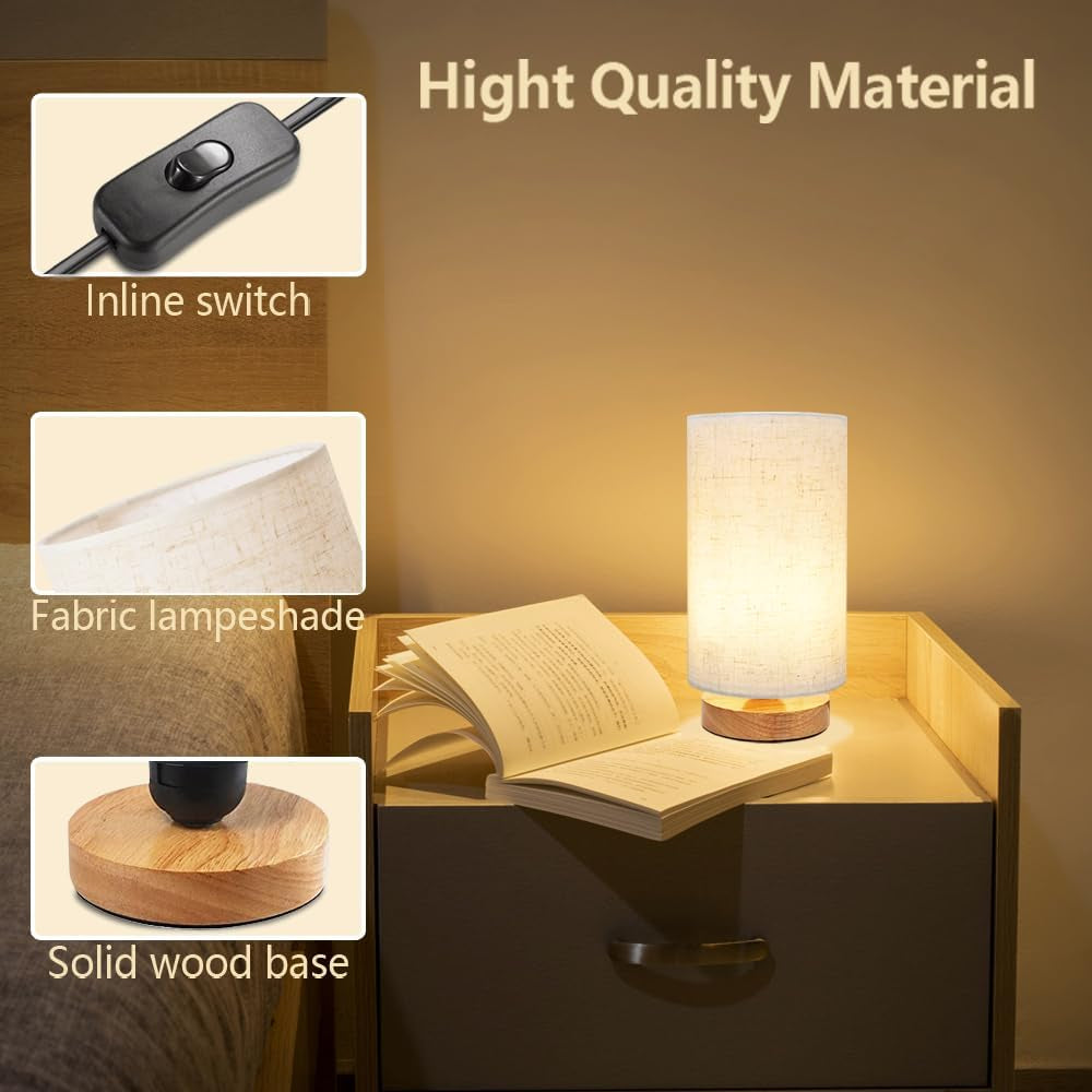 Table Lamp for Bedroom - Small beside Lamps for Night Stands Home Office - Minimalist Design Warm Light Mini Boho Lamp - Fits in Kids,Living,Nursey Room,College Dorm - Awesome Gift Choice