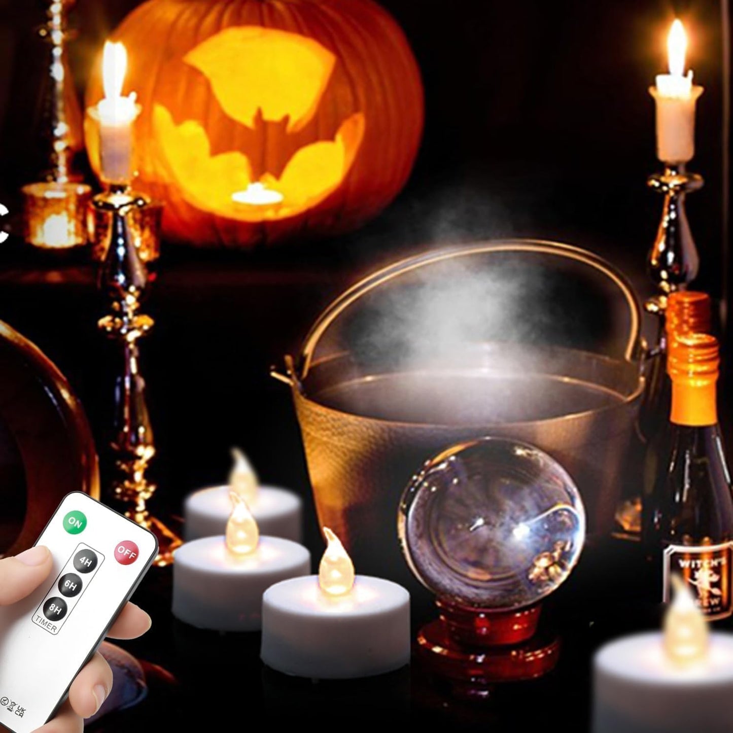 Tea Light Candles with Remote Control,Flickering Flameless LED Candle,Long Lasting 400+Hours,Battery Operated with Timer for Home Decoration Seasonal &Festival Celebration Warmyellow (24Pcs)