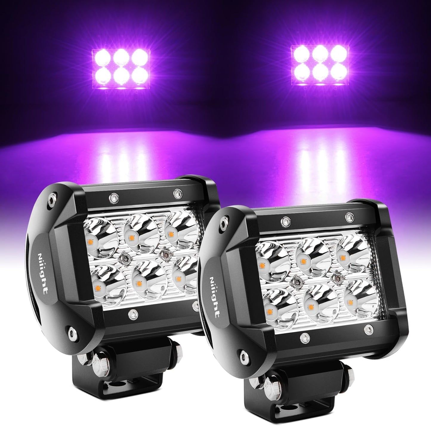 Led Pods 2Pcs 18W 1260LM Spot Led off Road Lights Super Bright Driving Fog Boat Lights Led Work Light Bar for Trucks Pickup Golf Cart SUV ATV UTV 4X4 Van Camper