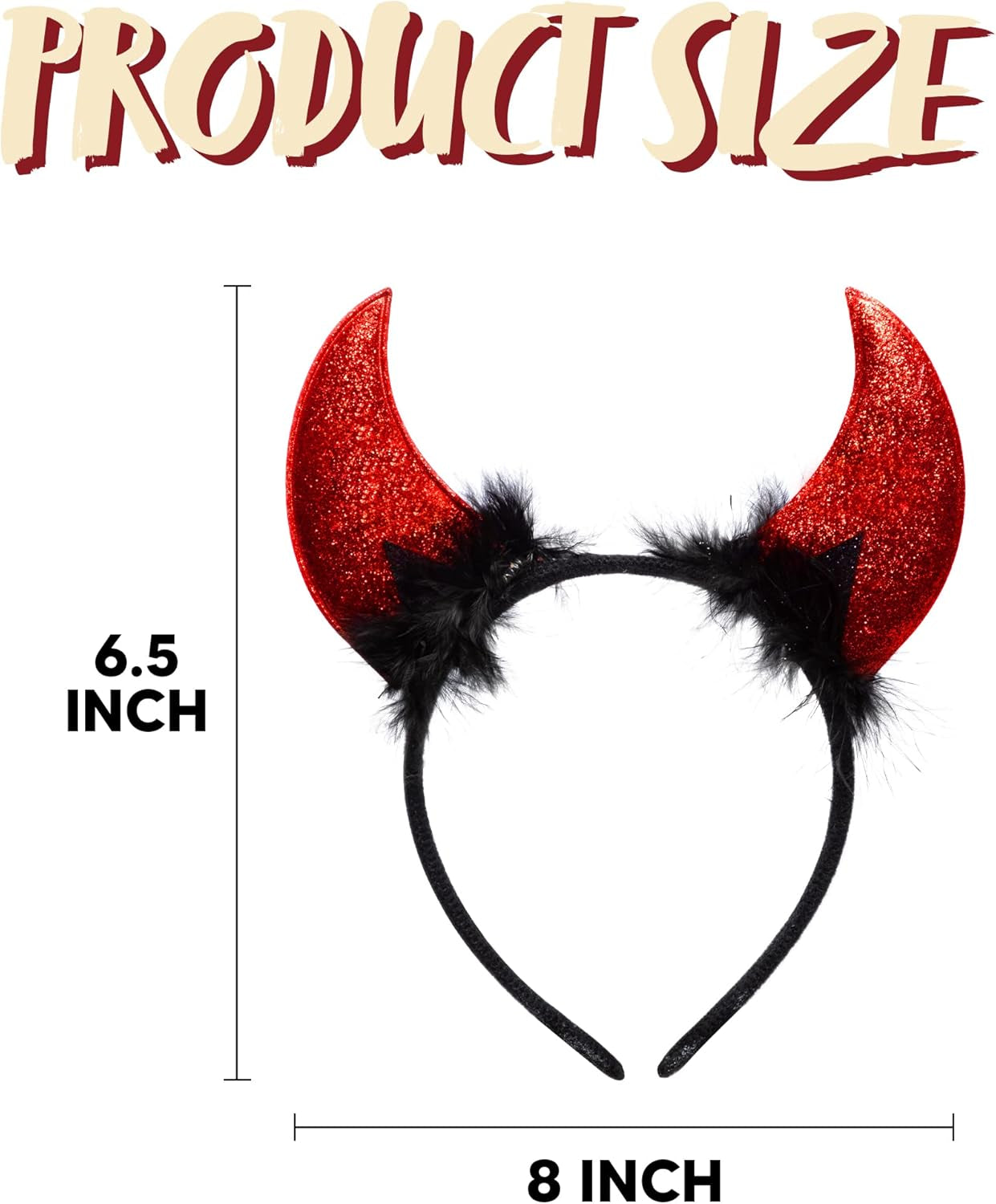 Halloween Devil Horns Headband Red Demon Headwear, Costume Accessories for Kids Girls Women Halloween Party Favors, Cosplay Costume