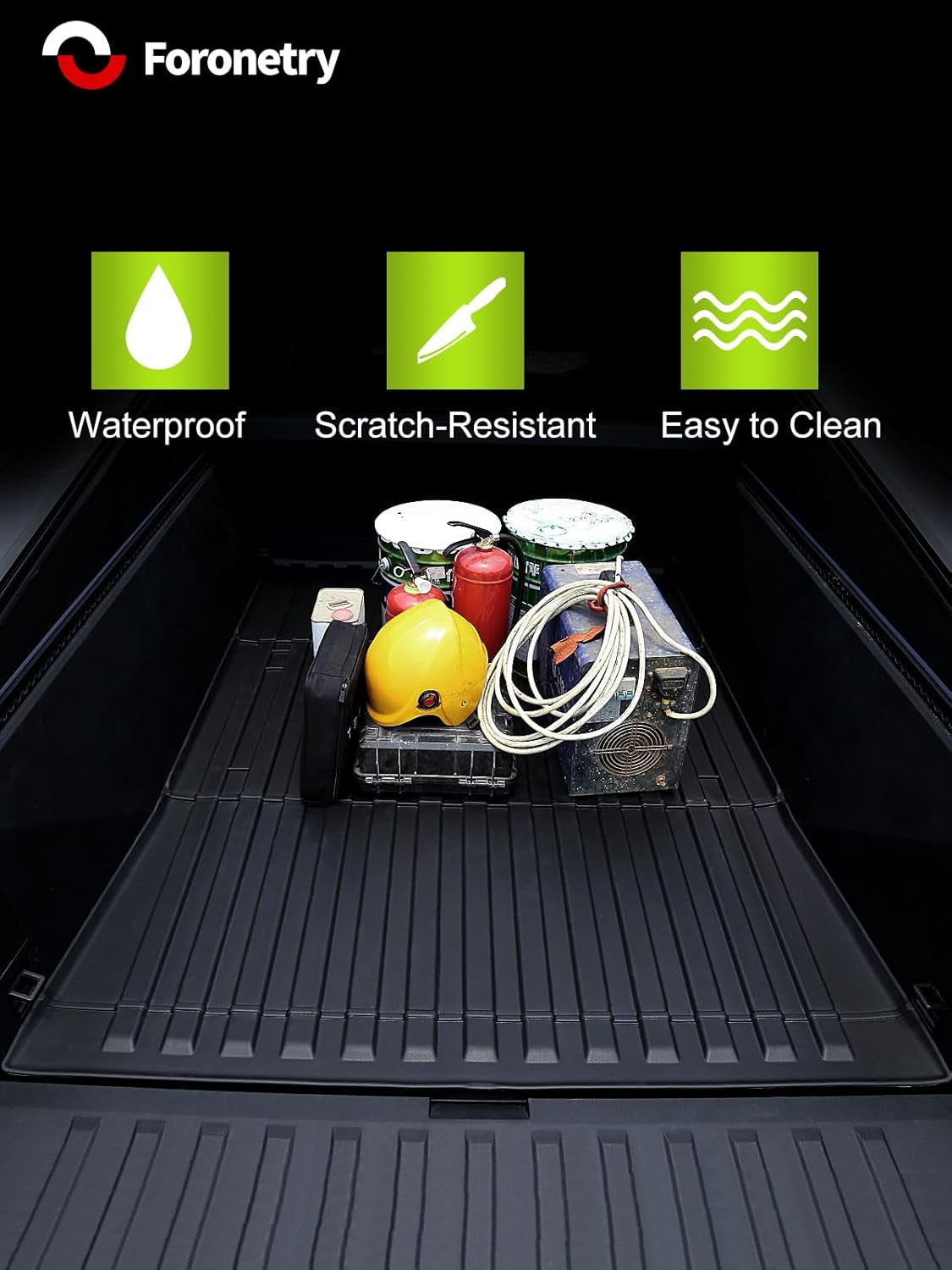 Trunk Bed Mat Compatible with Tesla Cybertruck 2024, Divider Fit All Weather TPE Waterproof Pickup Cargo Bed Liner for Cybertruck Accessories 3Mm (Truck Bed Mat)