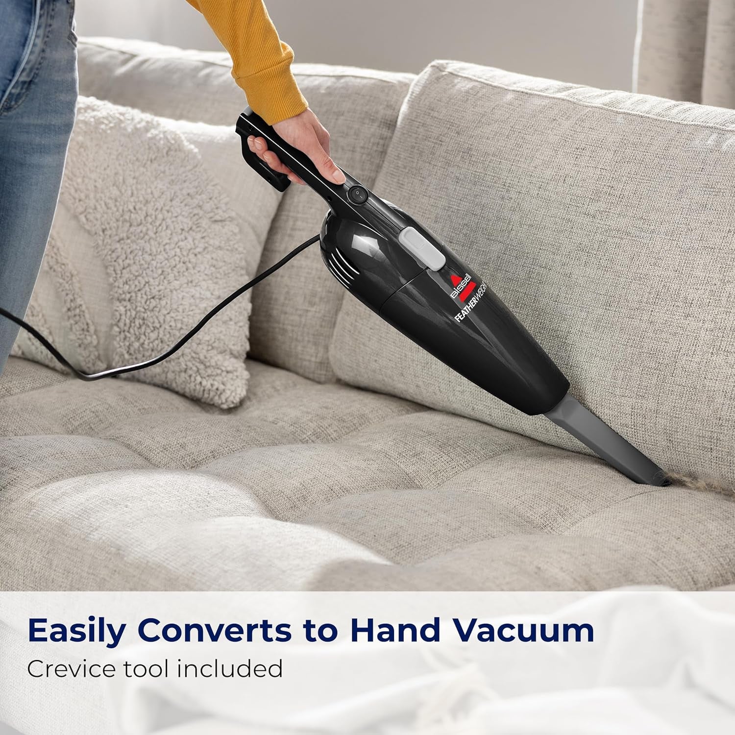 Featherweight Stick Lightweight Bagless Vacuum with Crevice Tool, 2033M, Black
