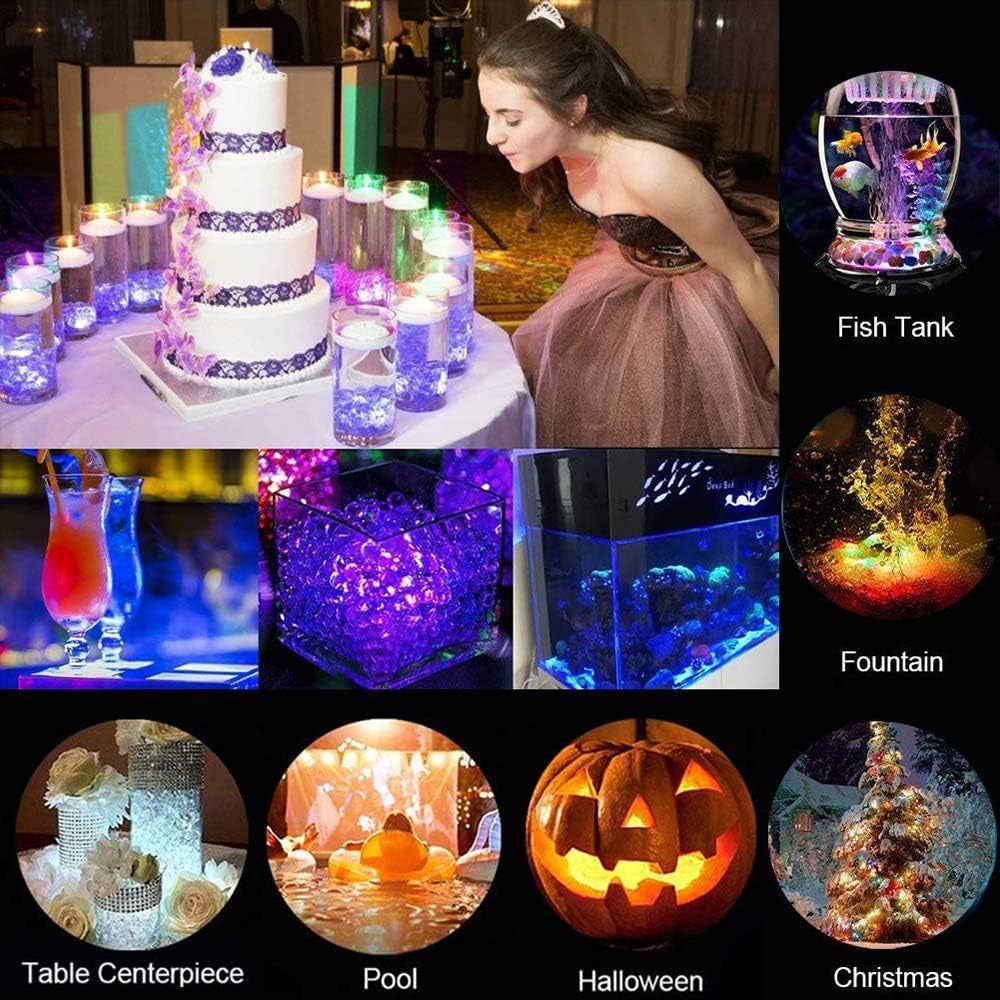 Mini Submersible Led Lights with Remote, Small Underwater Tea Lights Candles Waterproof 1.5" RGB Multicolor Flameless Accent Lights Battery Operated Vase Pool Pond Lantern Decoration Lighting (10Pcs)