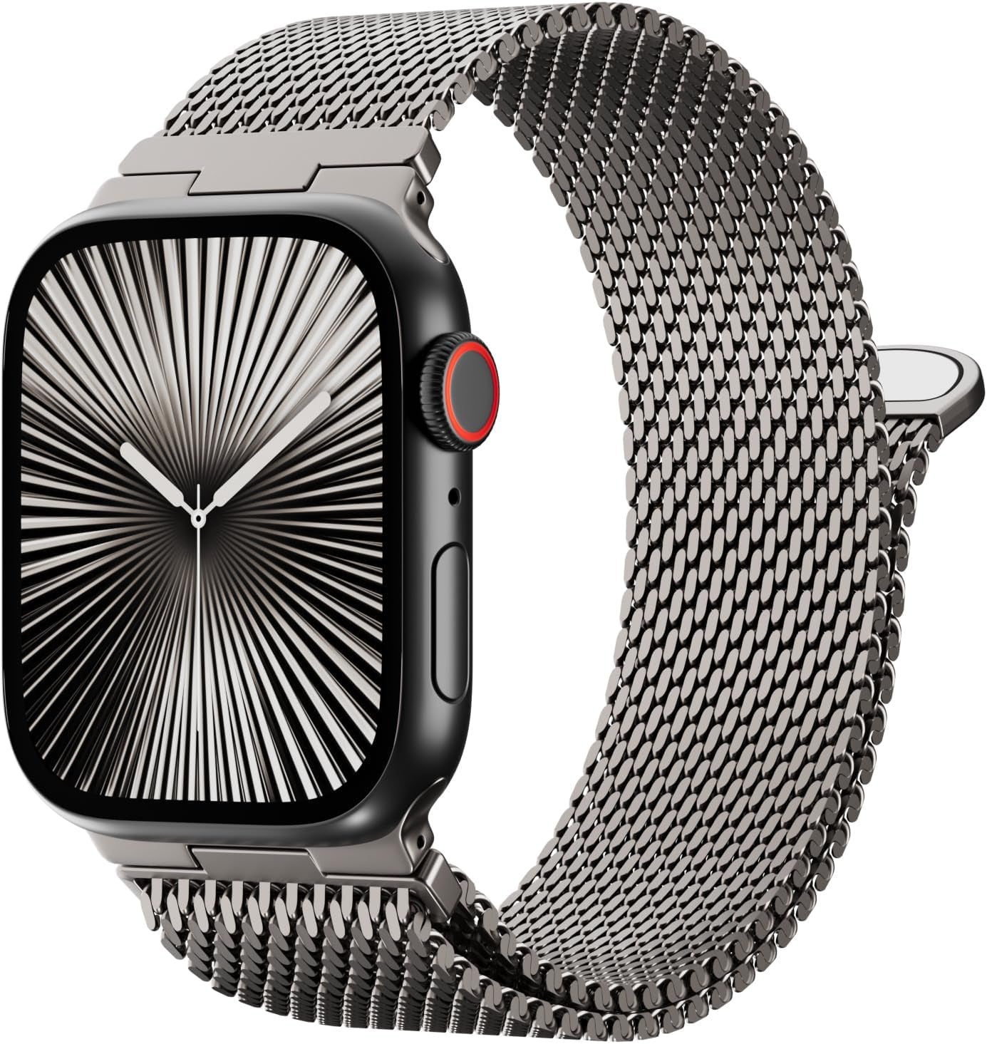 Metal Magnetic Bands Compatible with Apple Watch Band 42Mm 44Mm 45Mm 46Mm 49Mm for Men Women, Adjustable Stainless Steel Mesh Loop Strap for Iwatch Series 10 9 8 7 6 5 4 3 2 1 SE Ultra