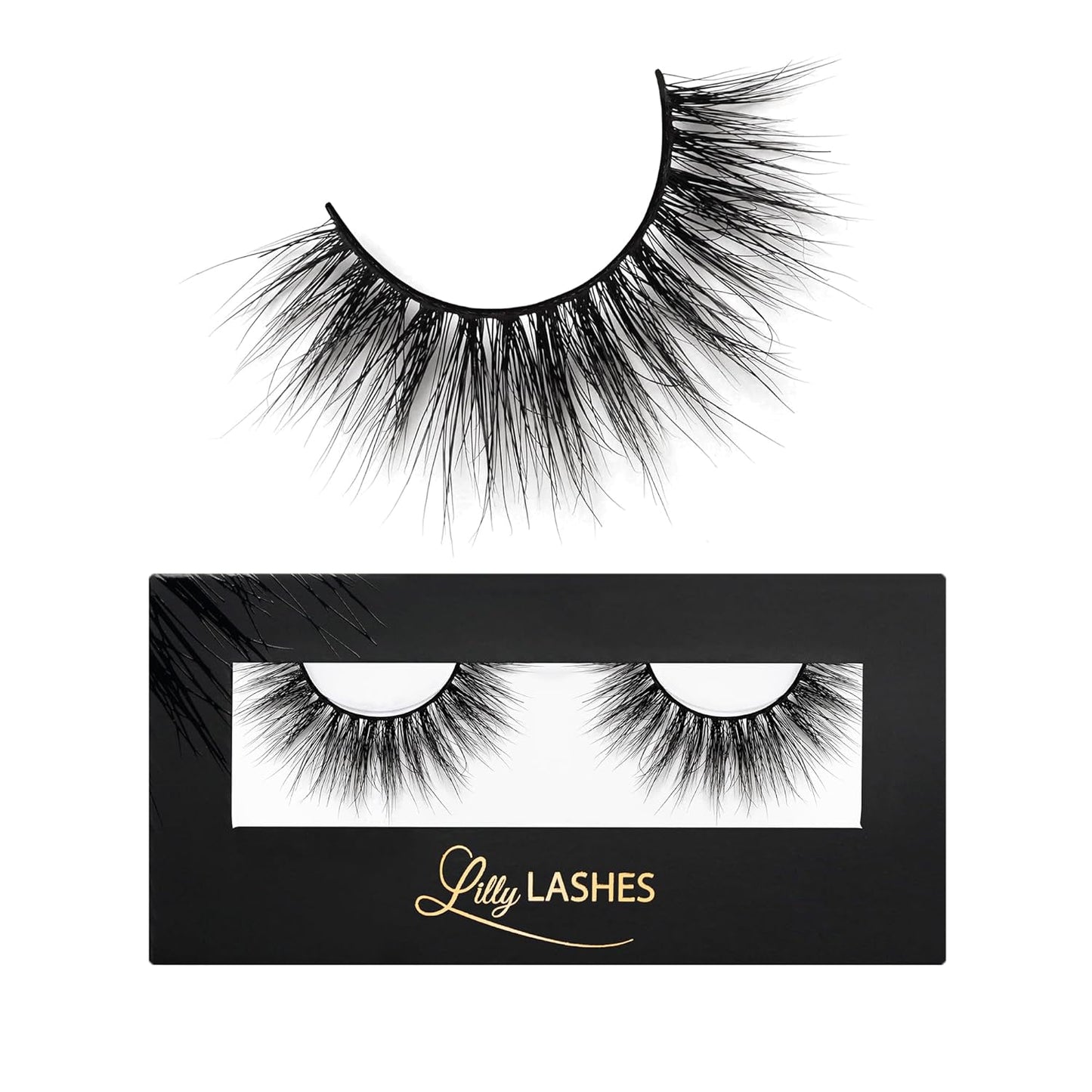 Miami Flare 3D Mink Lashes, Mink Eyelashes, the Original Lilly Lash for Wispy & Natural Look, Reusable Eyelashes up to 25X, Fluffy Lashes, Strip Lashes, Lash Glue Not Included